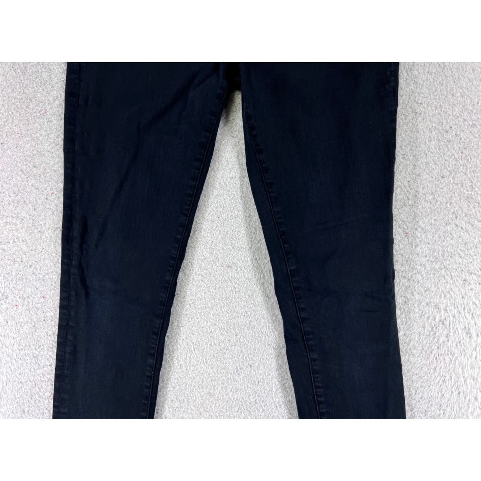 Frame FRAME Le Skinny De Jeanne Jeans Womens 26 Black Denim Pants 5-Pocket Regular Rise Low Crop Distressed Stretch Cotton Blend 27 Inseam Jeans Size 26" / US 2 / IT 38 - 3 Thumbnail