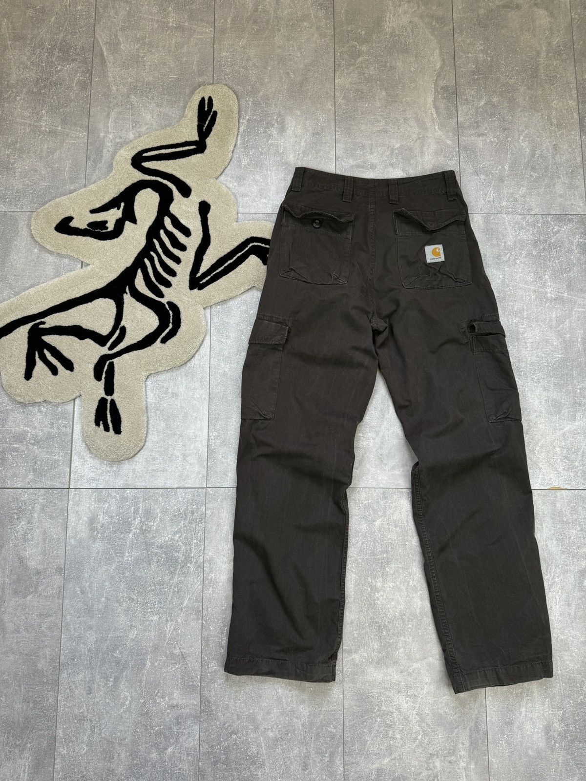 Carhartt × Carhartt Wip × Vintage Mens Vintage Carhartt Wip brown THRIFT PANT cargo joggers OG Size US 29 - 3 Thumbnail