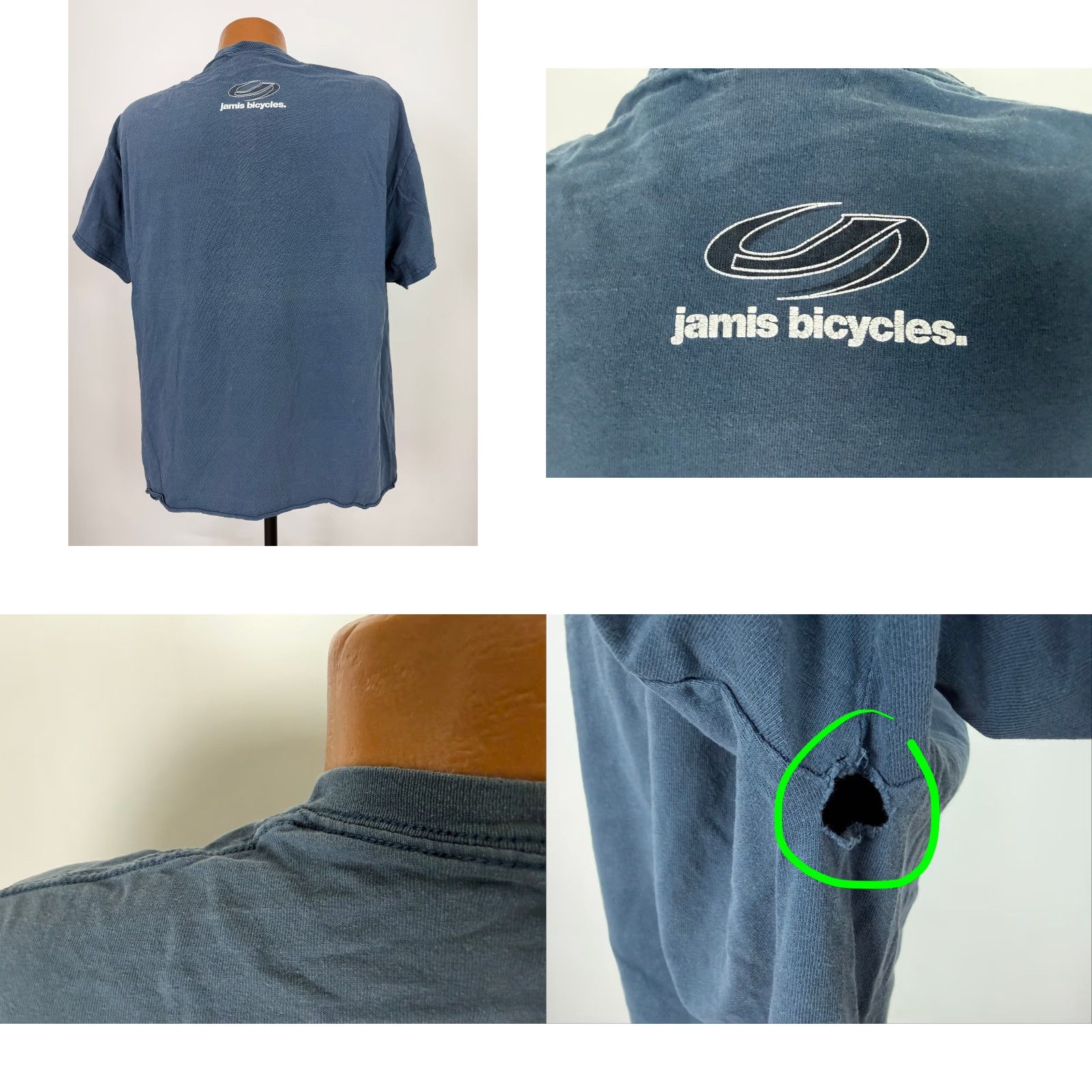 Gildan VINTAGE Y2K Jamis Bicycles T-Shirt (Men's XL) - Blue Cotton Jersey Short Sleeve Crew Neck, Grunge, Hipster, Outdoor, Sports, Lightweight, Logo, 2000s Size US XL / EU 56 / 4 - 8 Thumbnail