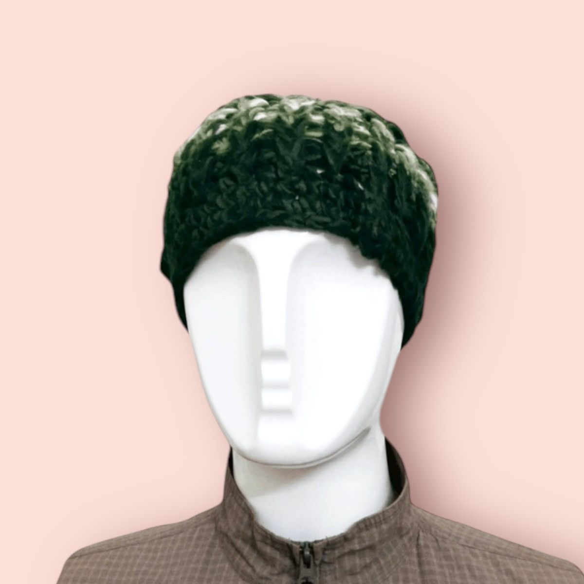 Homespun Knitwear VINTAGE COLOURED CABLE HOMESPUN KNITTED BEANIE Size ONE SIZE - 4 Thumbnail