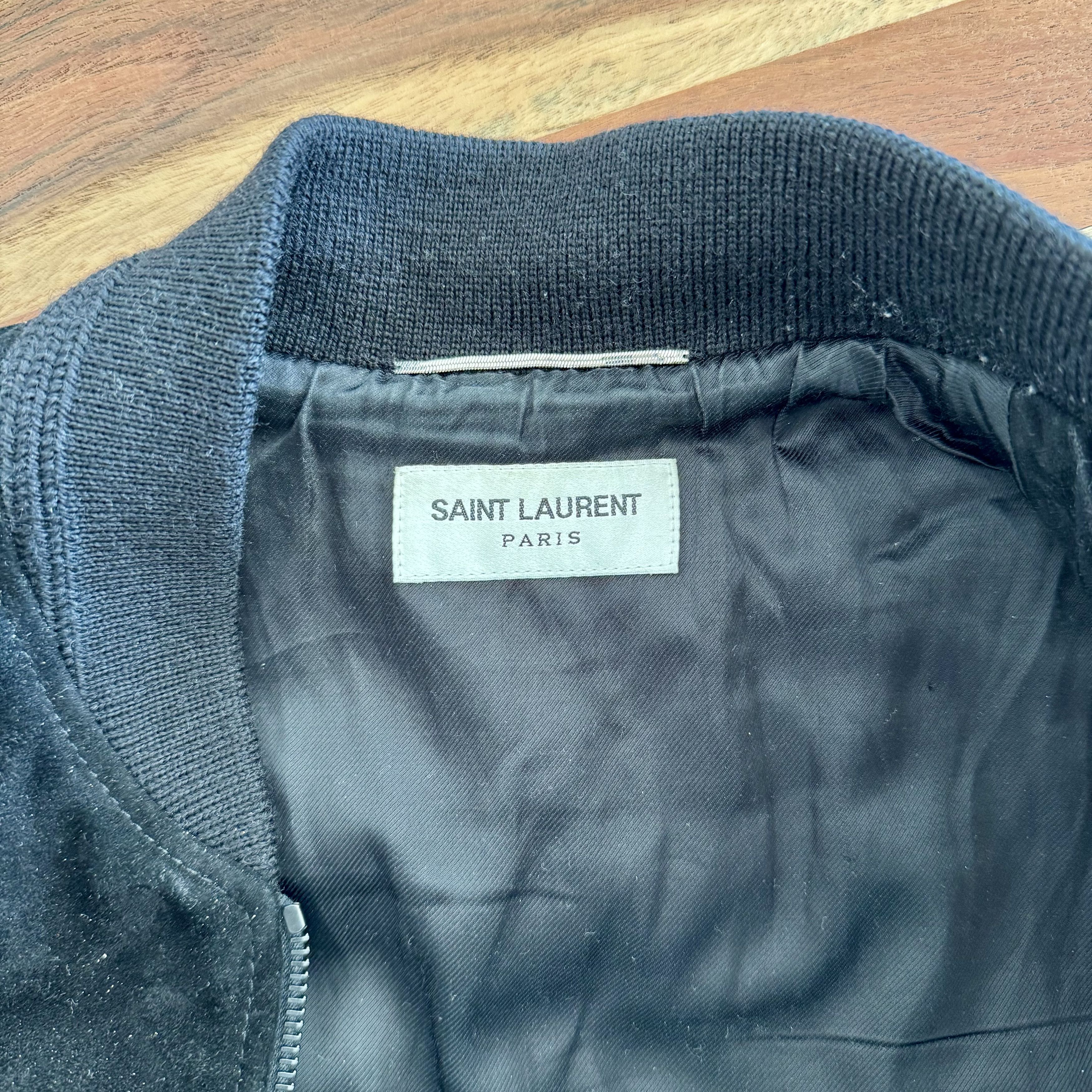 Saint Laurent Paris Suede MA-1 Bomber Jacket Size US M / EU 48-50 / 2 - 4 Thumbnail