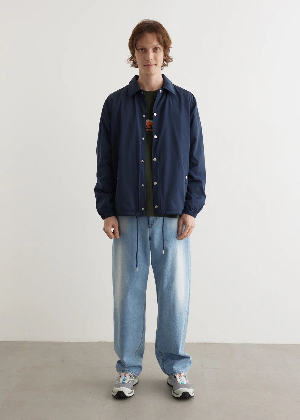 Maison Kitsune o1s22i1n1124 Nylon Coach Jacket in Blue Size US L / EU 52-54 / 3 - 1 Thumbnail