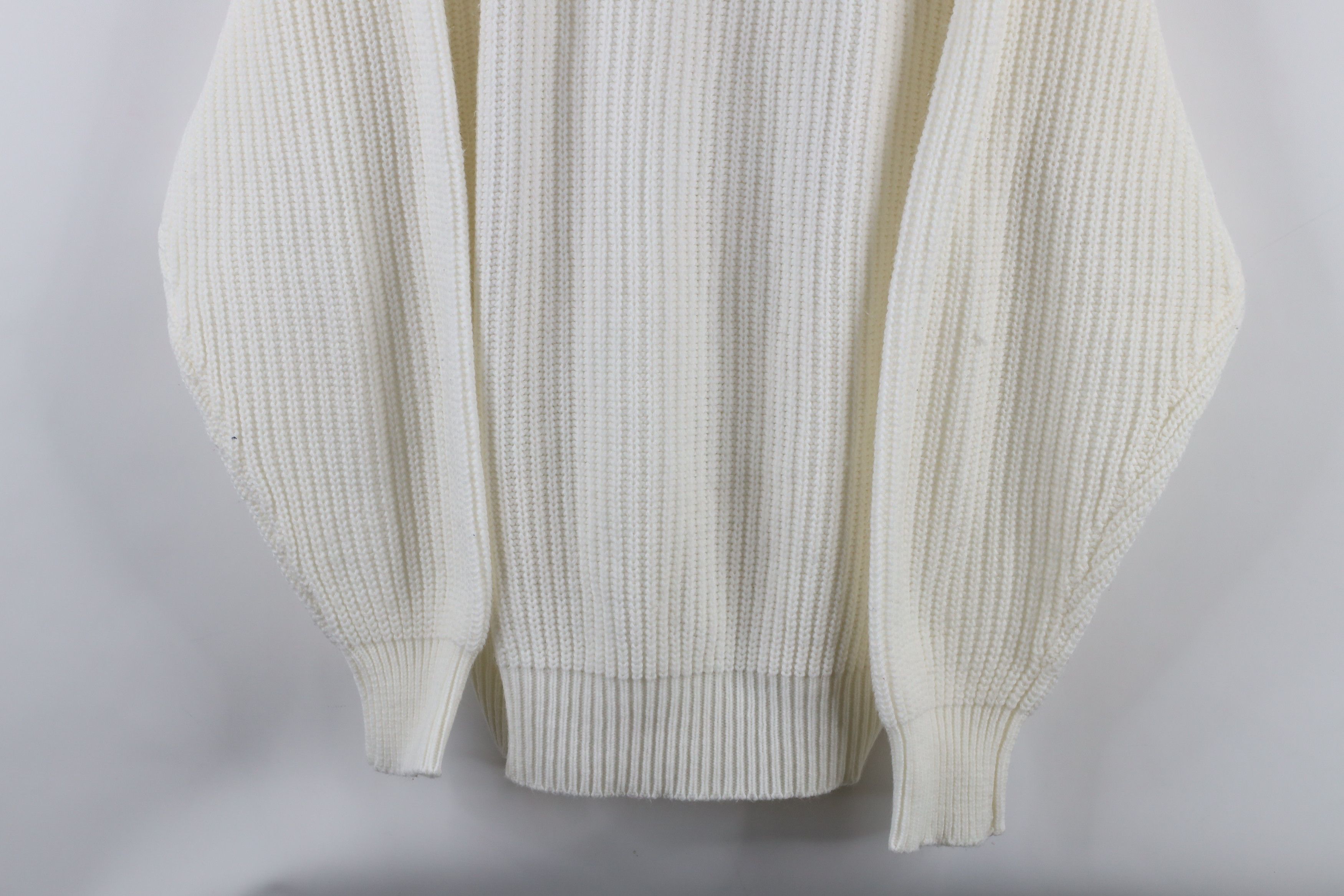 Vintage Vintage 70s Streetwear Ribbed Knit Crewneck Sweater White Size US XL / EU 56 / 4 - 3 Thumbnail