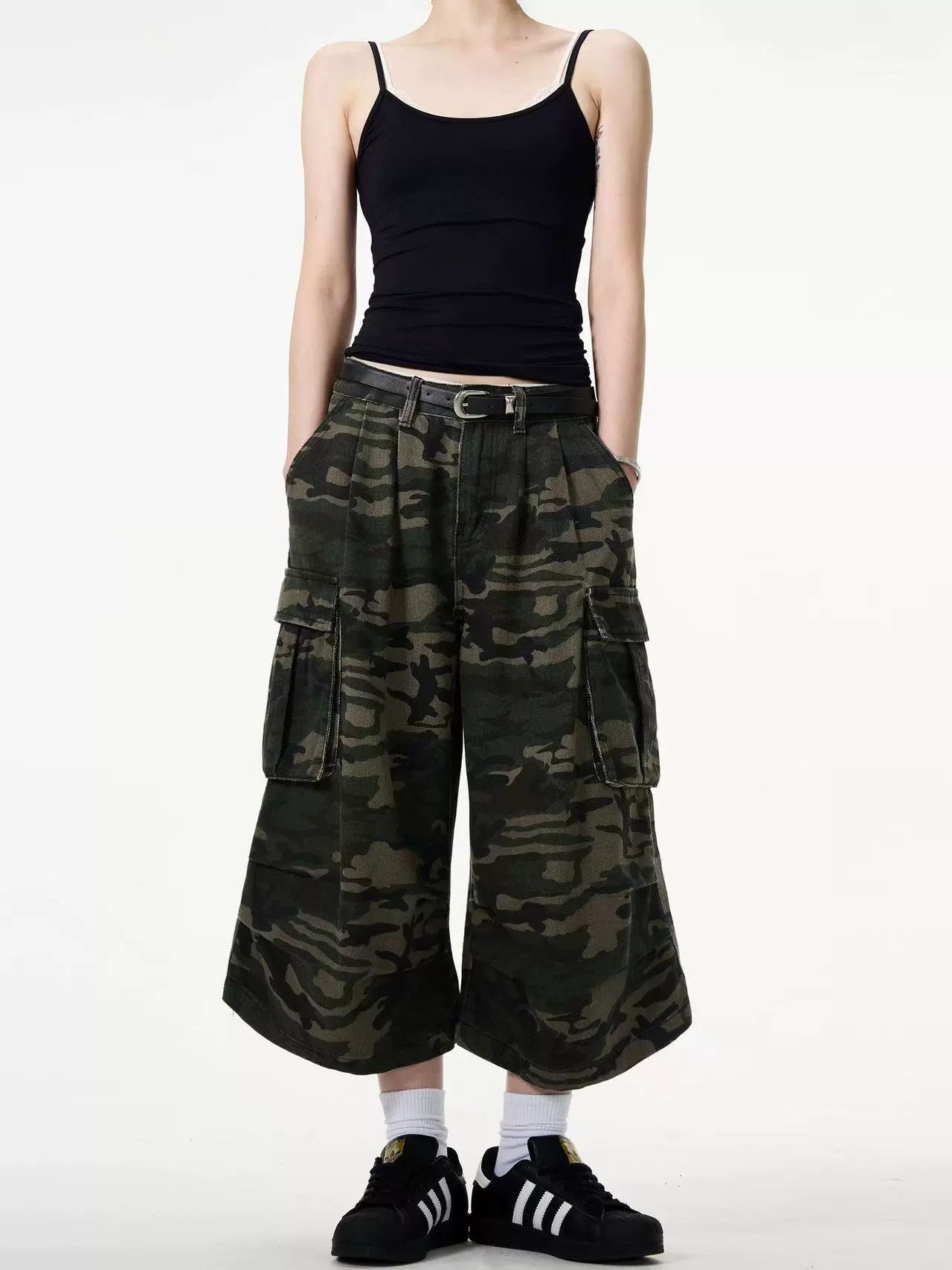 Vintage Street retro men's loose straight camouflage work shorts Size US 32 / EU 48 - 3 Thumbnail