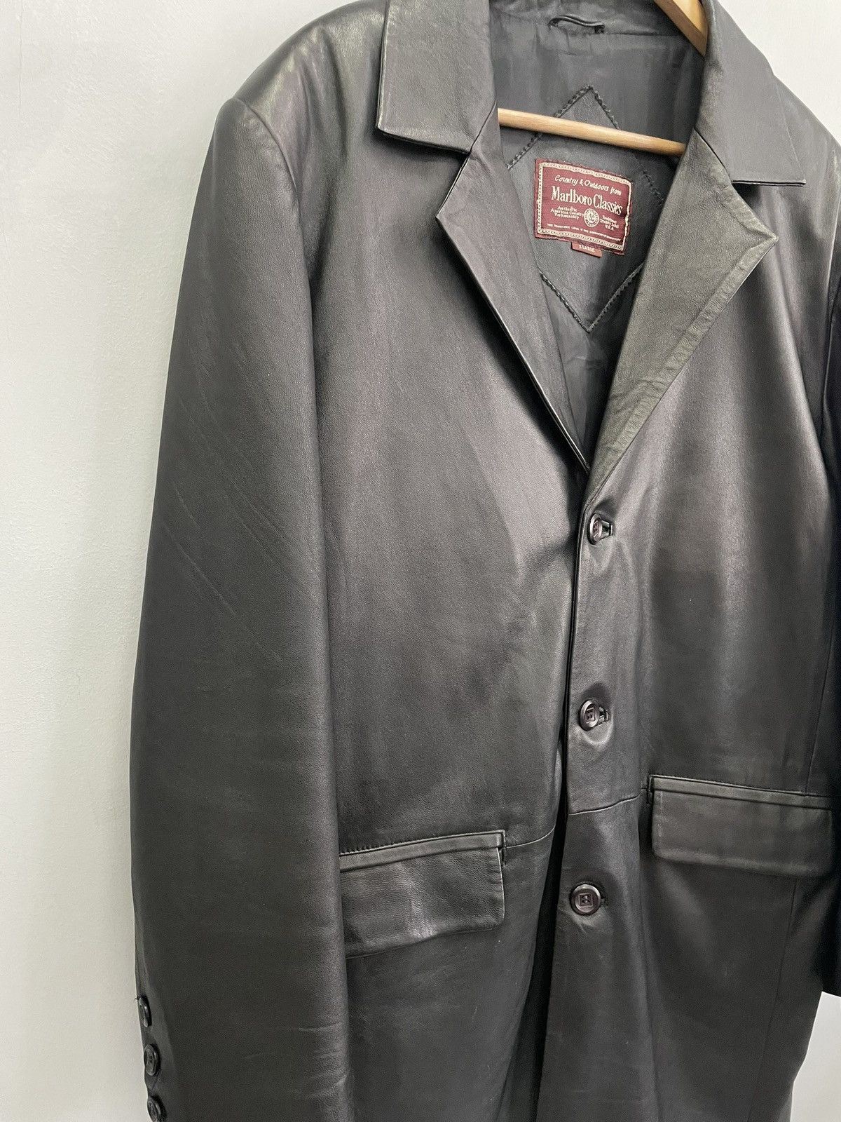 Marlboro Classics × Vintage AVANT GARDE LONG LEATHER COAT JACKET MARLBORO CLASSIC Size US XL / EU 56 / 4 - 2 Thumbnail