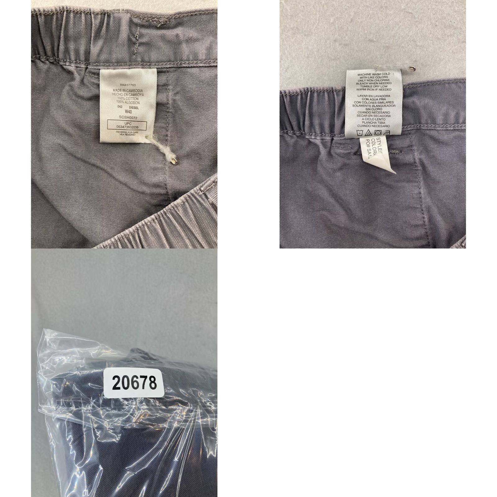 Savane Savane Mens Shorts 40 Gray Canvas Cargo Everyday Size US 40 / EU 56 - 8 Thumbnail