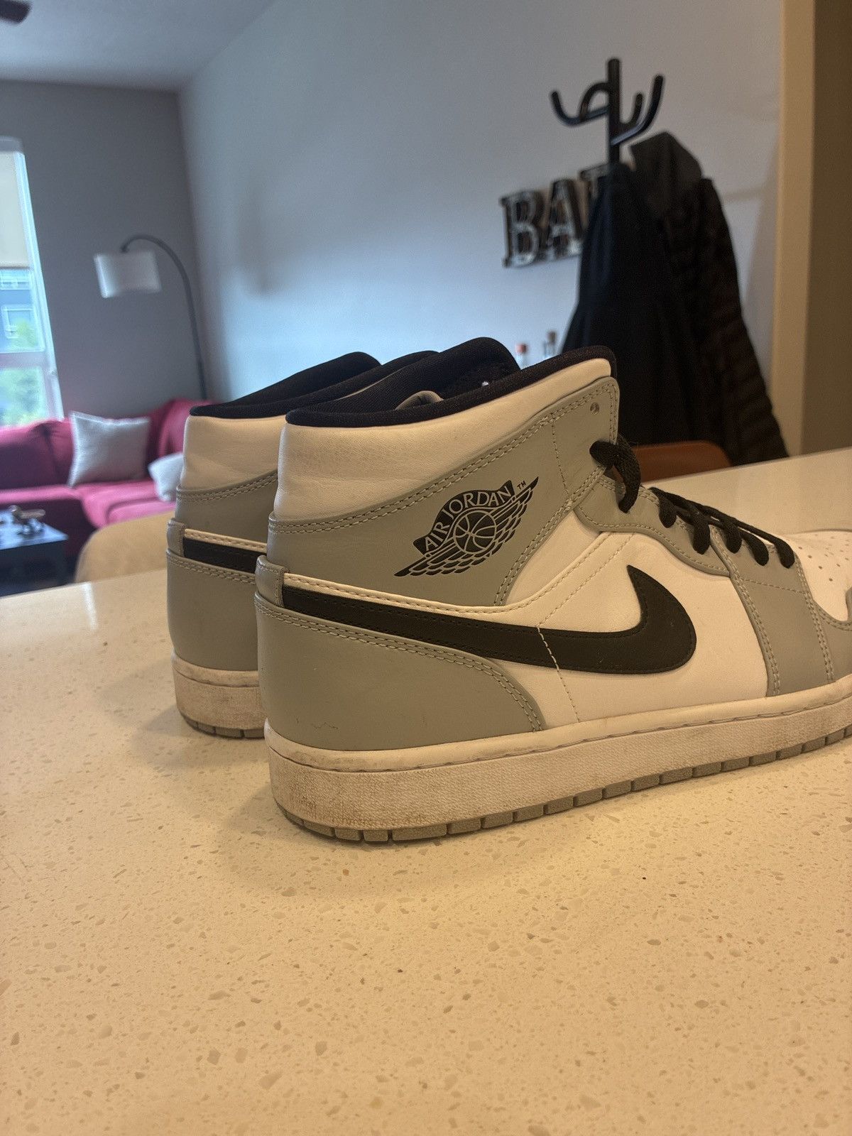 Jordan Brand Jordan 1 Mid Light Smoke Grey SIZE 11.5 Size US 11.5 / EU 44-45 - 5 Thumbnail