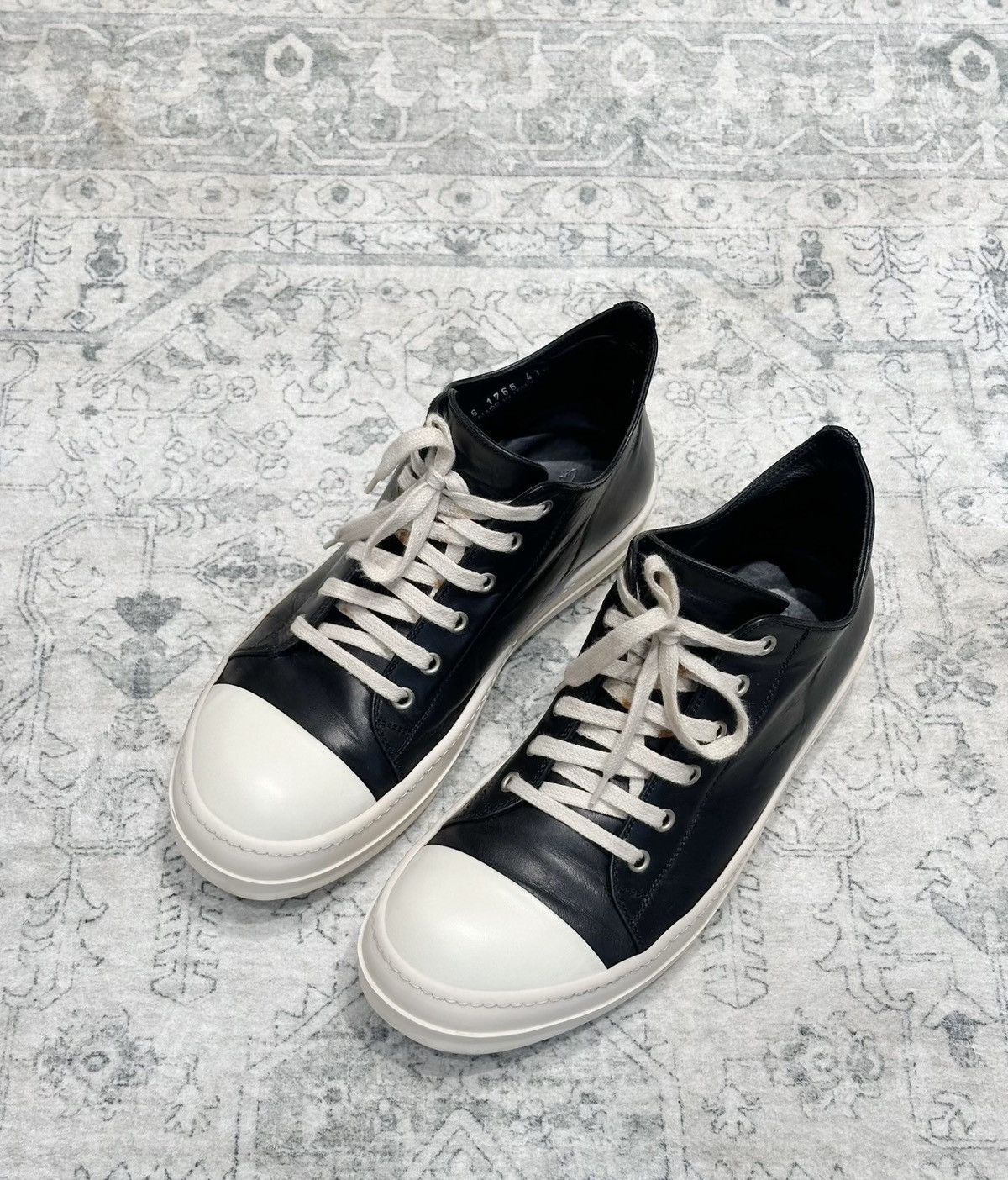 Rick Owens Rick Owens Mainline Black & White Calfskin Low-Top Converse Size US 8 / EU 41 - 3 Thumbnail
