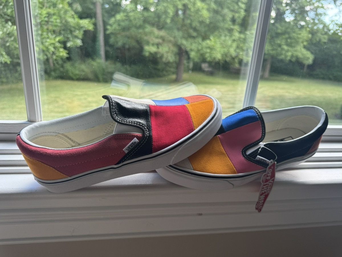 Vans 5 Vans Patchwork Slip On Mulitcolor Canvas Leather Rainbow Size US 5 / EU 37 - 1 Thumbnail