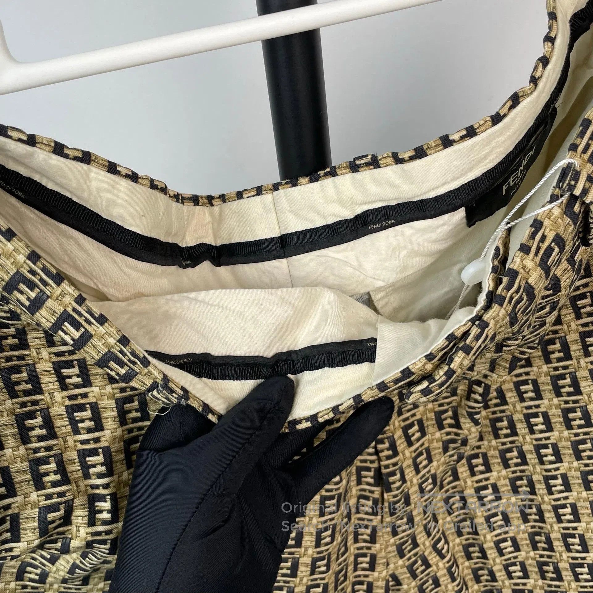 Fendi FENDI Beige and brown twill double F logo print short pant Size US 32 / EU 48 - 4 Thumbnail