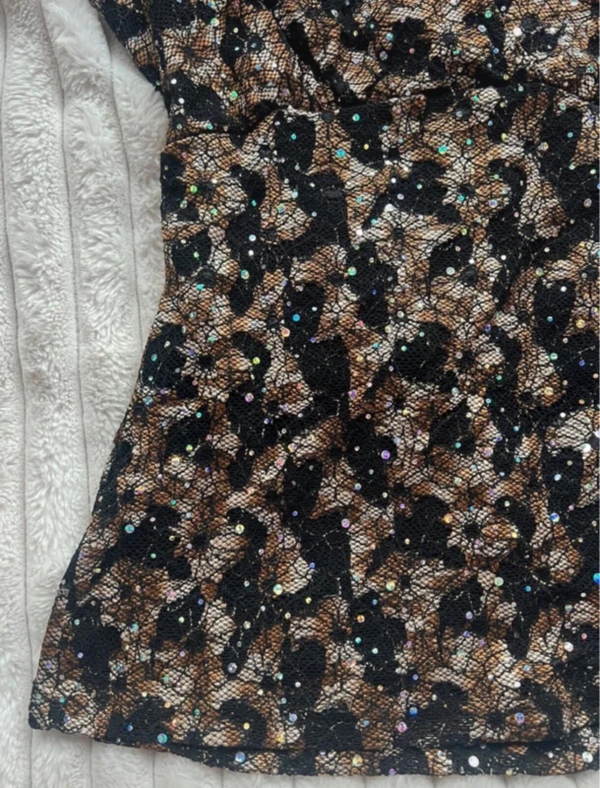 Other Vintage Wrapper Y2K Lace Sequin Top Size M / US 6-8 / IT 42-44 - 3 Thumbnail
