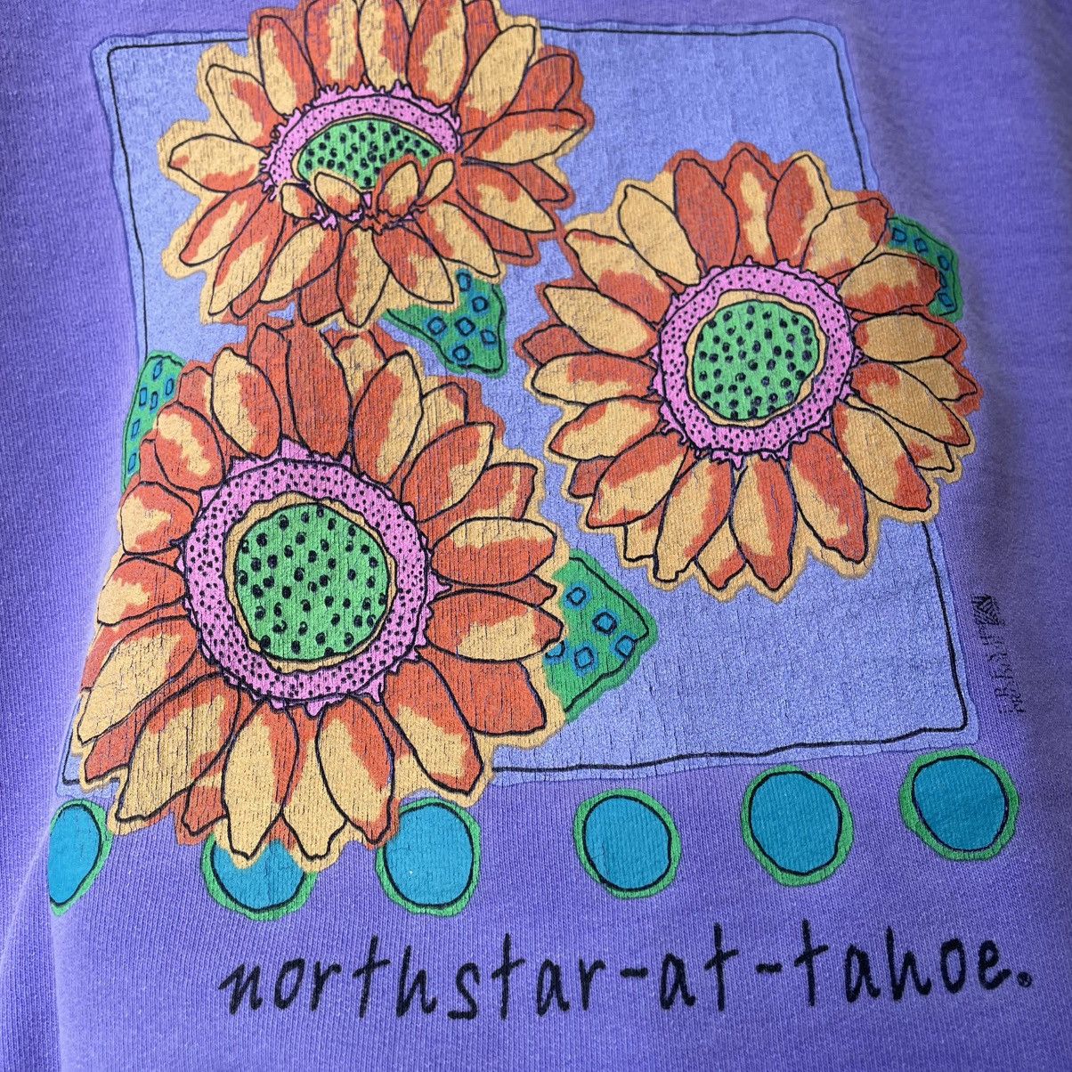 Vintage 🔥Vintage 90s North Start At Tahoe Pop Art Flower Sweatshirts Size US M / EU 48-50 / 2 - 4 Thumbnail