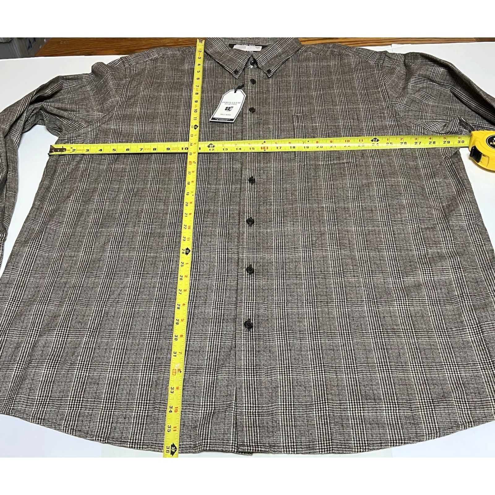 Roundtree & Yorke NWT Roundtree & Yorke Portuguese Flannel Shirt Mens 3XT Tall Houndstooth Size US XXL / EU 58 / 5 - 4 Thumbnail