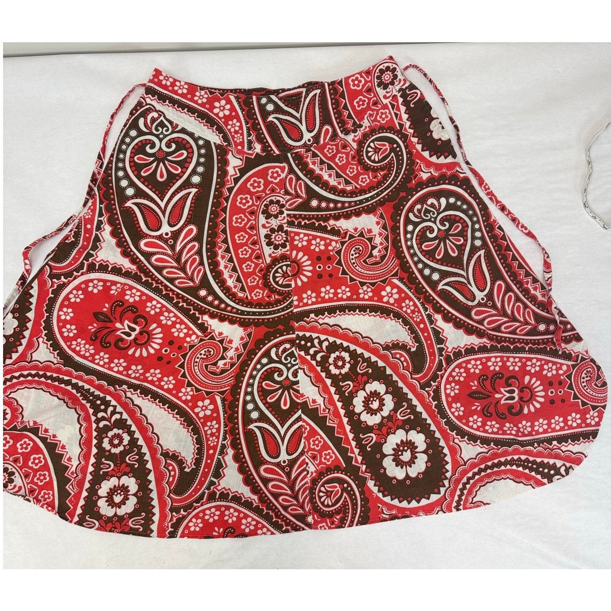 Other Talbots Paisley Print Red Brown Skirt Cotton - Women Size 14 Size 36" / US 14 / IT 50 - 2 Thumbnail