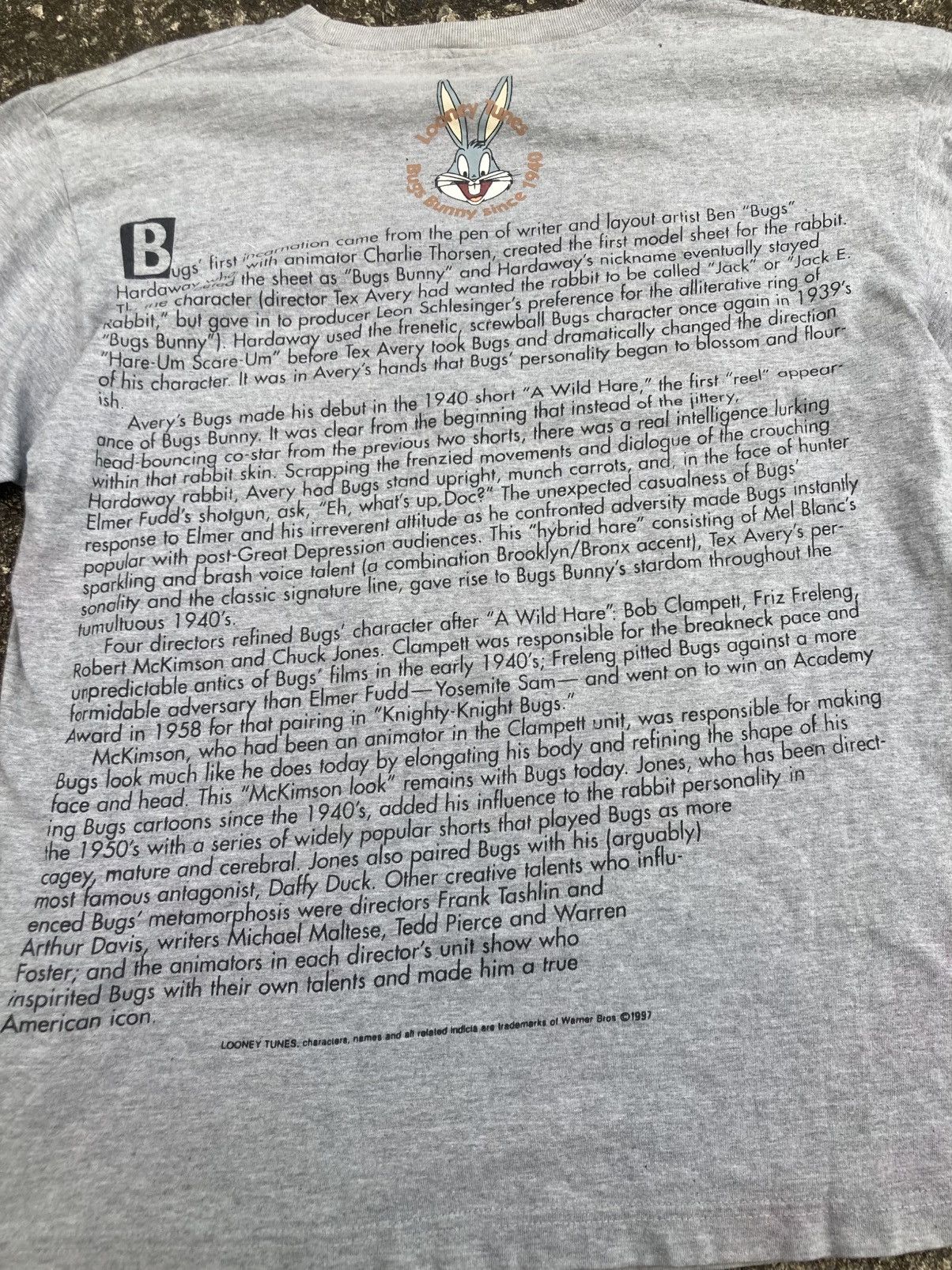 Warner Bros 1997 Looney Tunes Bugs Bunny Double Sided Warner Bros Tee Size US M / EU 48-50 / 2 - 6 Thumbnail