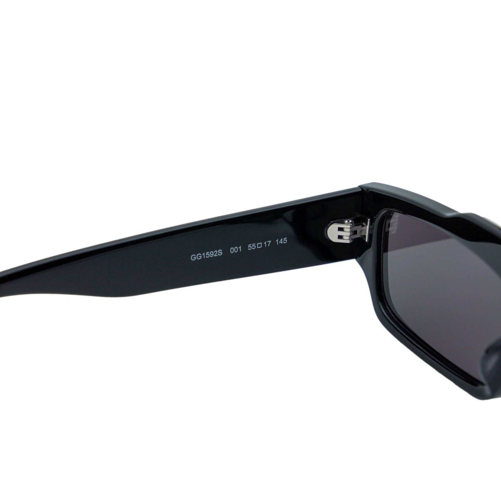 Gucci Gucci Black GG 1592 Monogram Logo Rectangular Sunglasses Size ONE SIZE - 8 Thumbnail