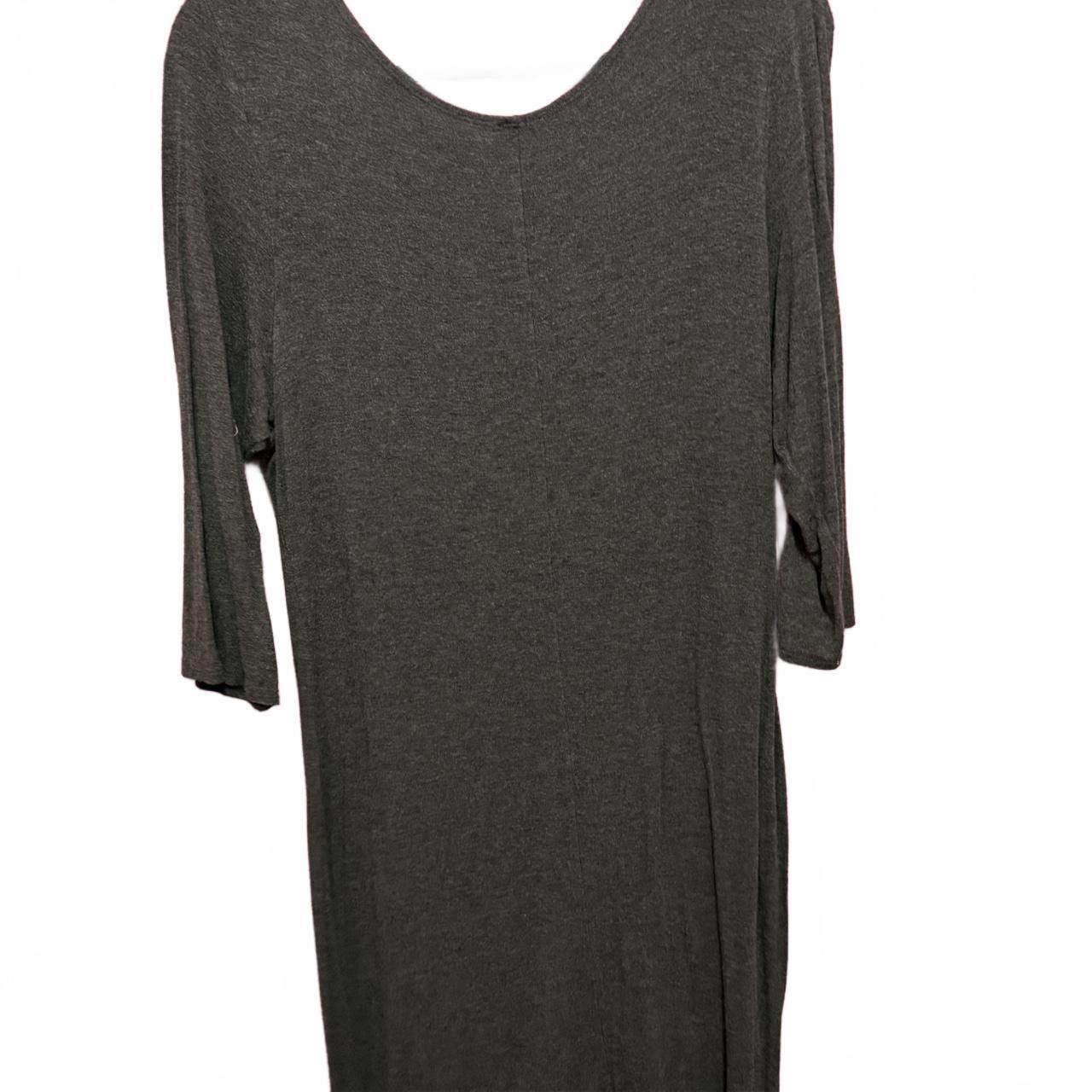 Designer Cozy 3/4 Sleeve Dress in Charcoal Size XL / US 12-14 / IT 48-50 - 2 Thumbnail
