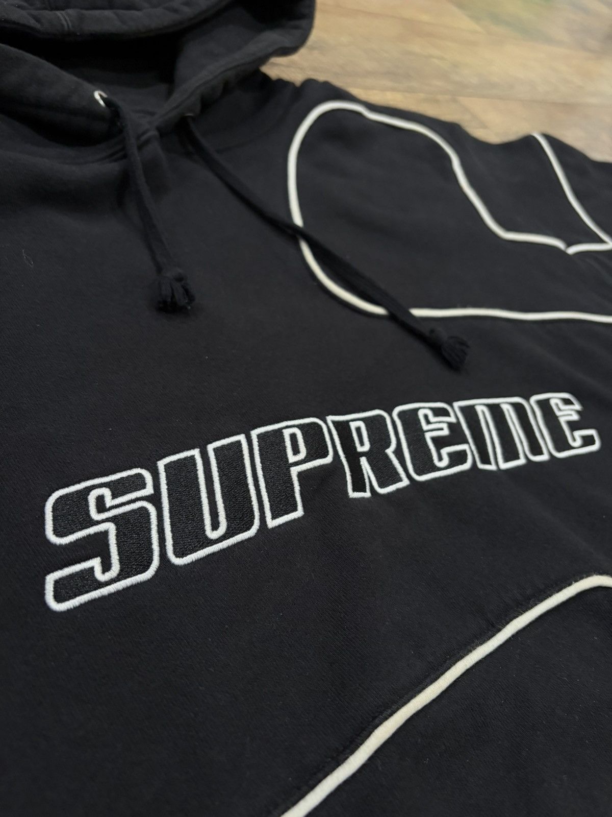 Supreme Supreme Big S Embroidered Hoodie Black White Large Size US L / EU 52-54 / 3 - 6 Thumbnail