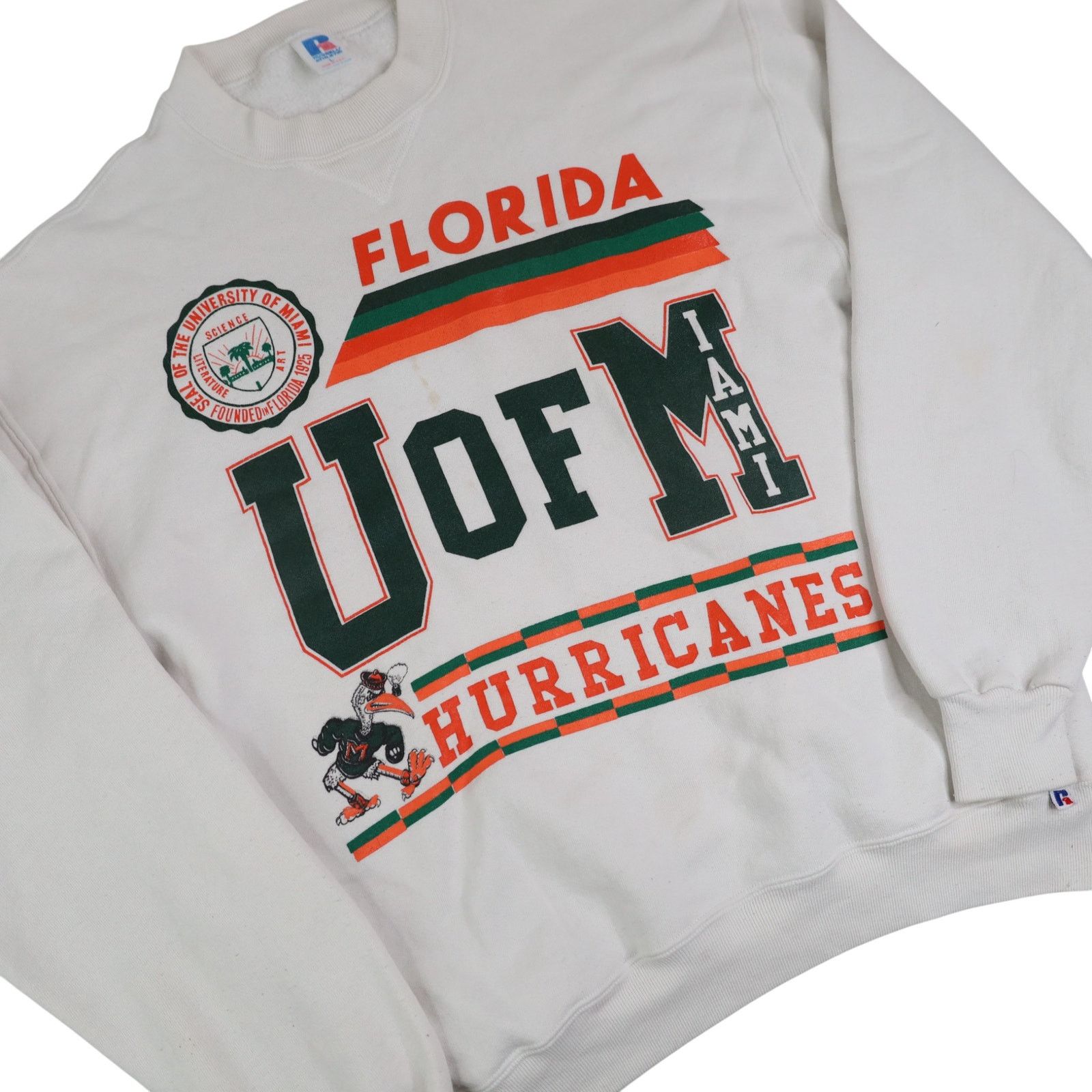 NCAA × Vintage VTG Russell University of Miami Hurricanes Sweatshirt Size US L / EU 52-54 / 3 - 3 Thumbnail