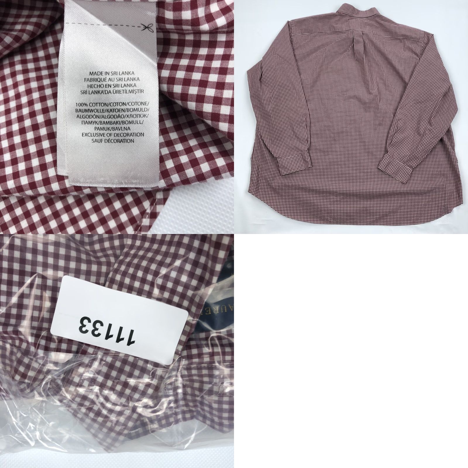 Ralph Lauren Ralph Lauren Shirt Mens 3XB Big & Tall Red White Gingham Check Cotton Stretch Button-Up Collared Long Sleeve Casual Business Travel Size US XXL / EU 58 / 5 - 8 Thumbnail