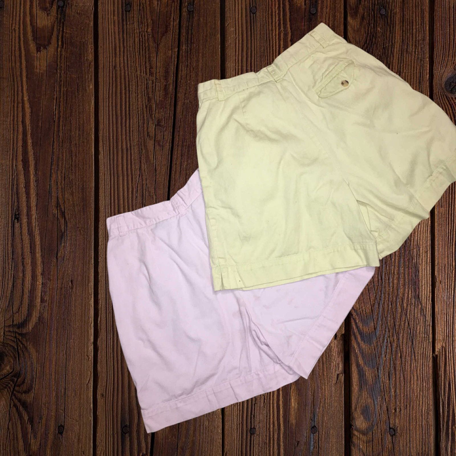 Other 2Pair New York & Co Shorts High Waist Pleat Yellow/Pink27.5" Size 27" / US 4 / IT 40 - 3 Thumbnail