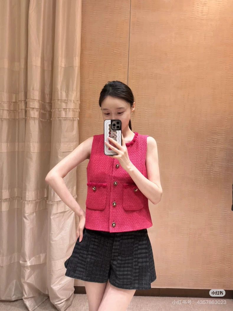 Other Chanel 24A handicraft workshop peach pink crochet wavy lac Size XS / US 0-2 / IT 36-38 - 7 Thumbnail