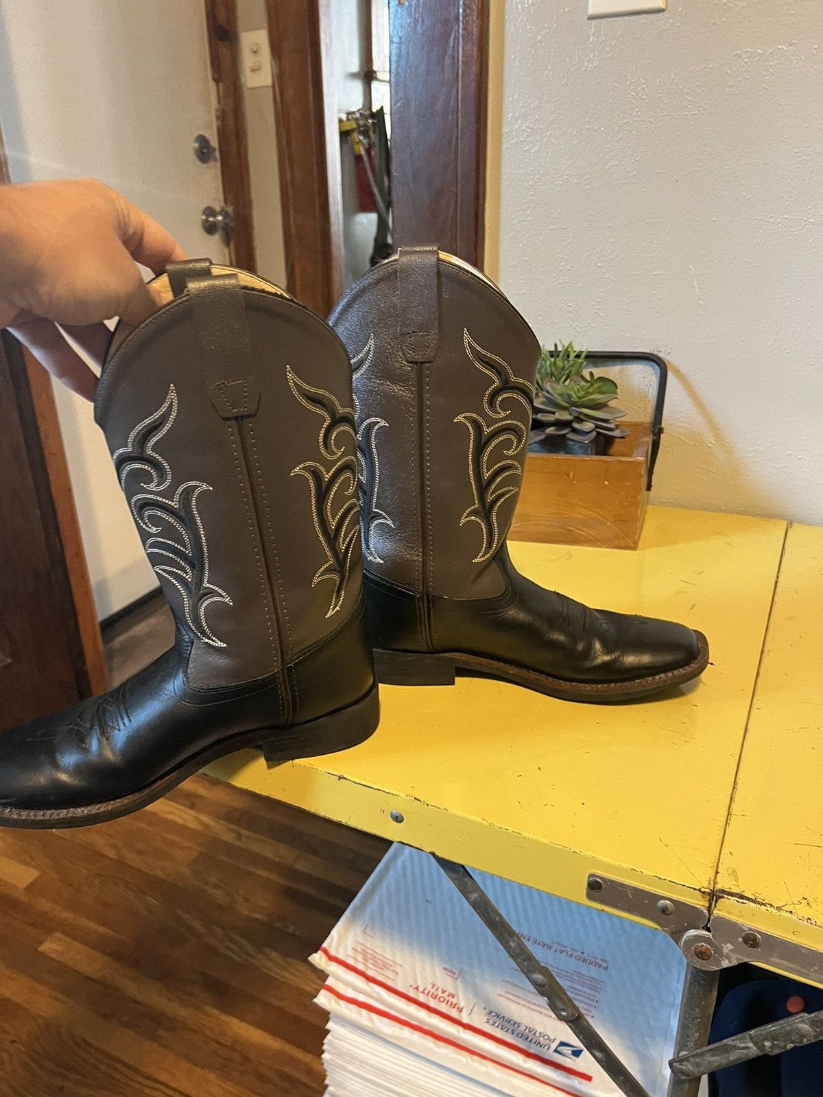 Vintage Old West Leather Cowboy Boots Sz 5 Size US 5 / IT 35 - 4 Thumbnail