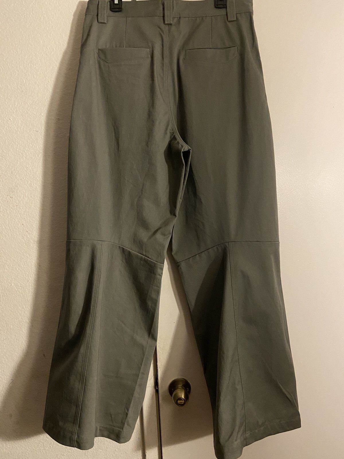 SIMPLE PROJECT Olive Darted Knee Cotton Trousers Size US 34 / EU 50 - 3 Thumbnail