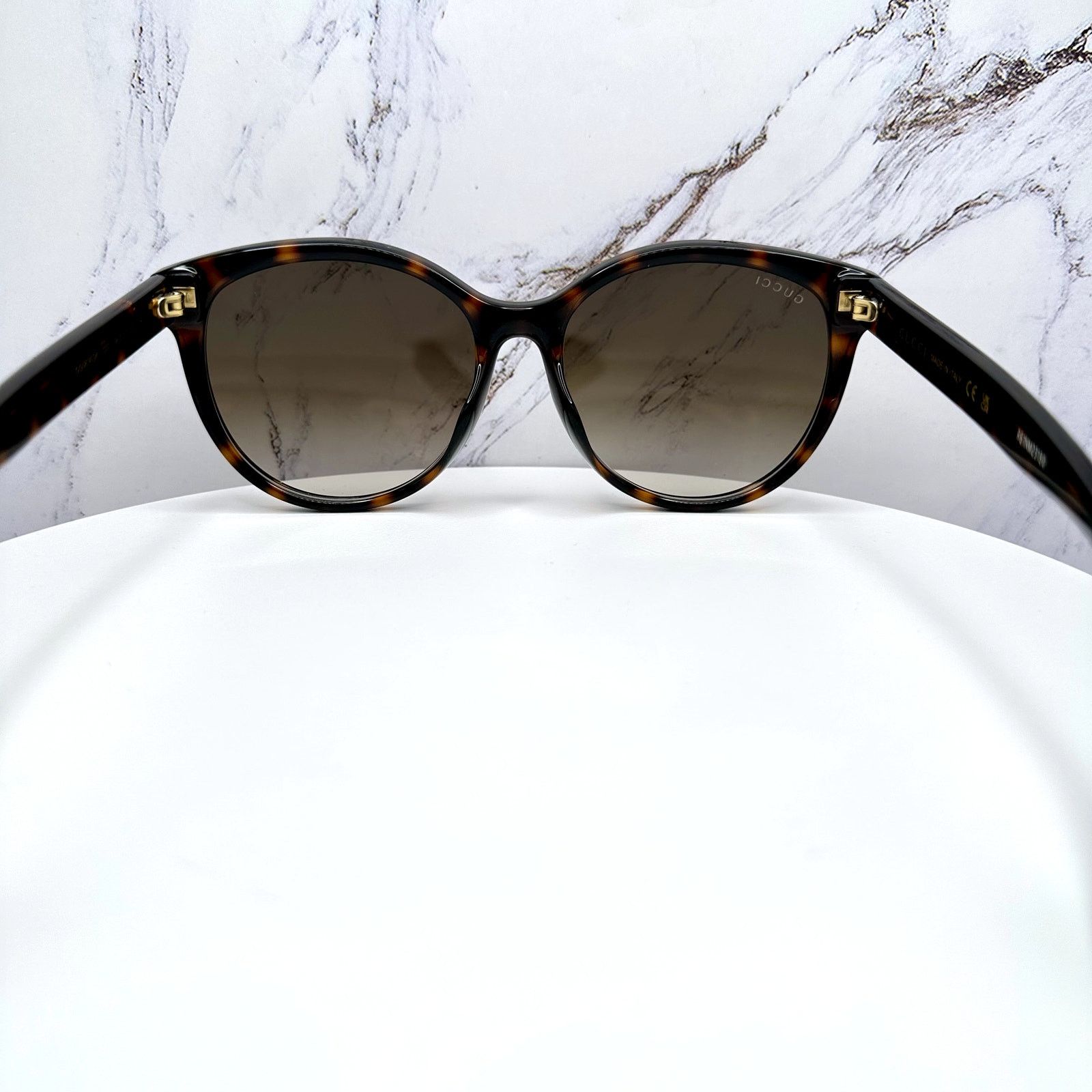 Gucci New GUCCI Sunglasses 56mm Brown Tortoise Round Gold Metal Size ONE SIZE - 15 Thumbnail