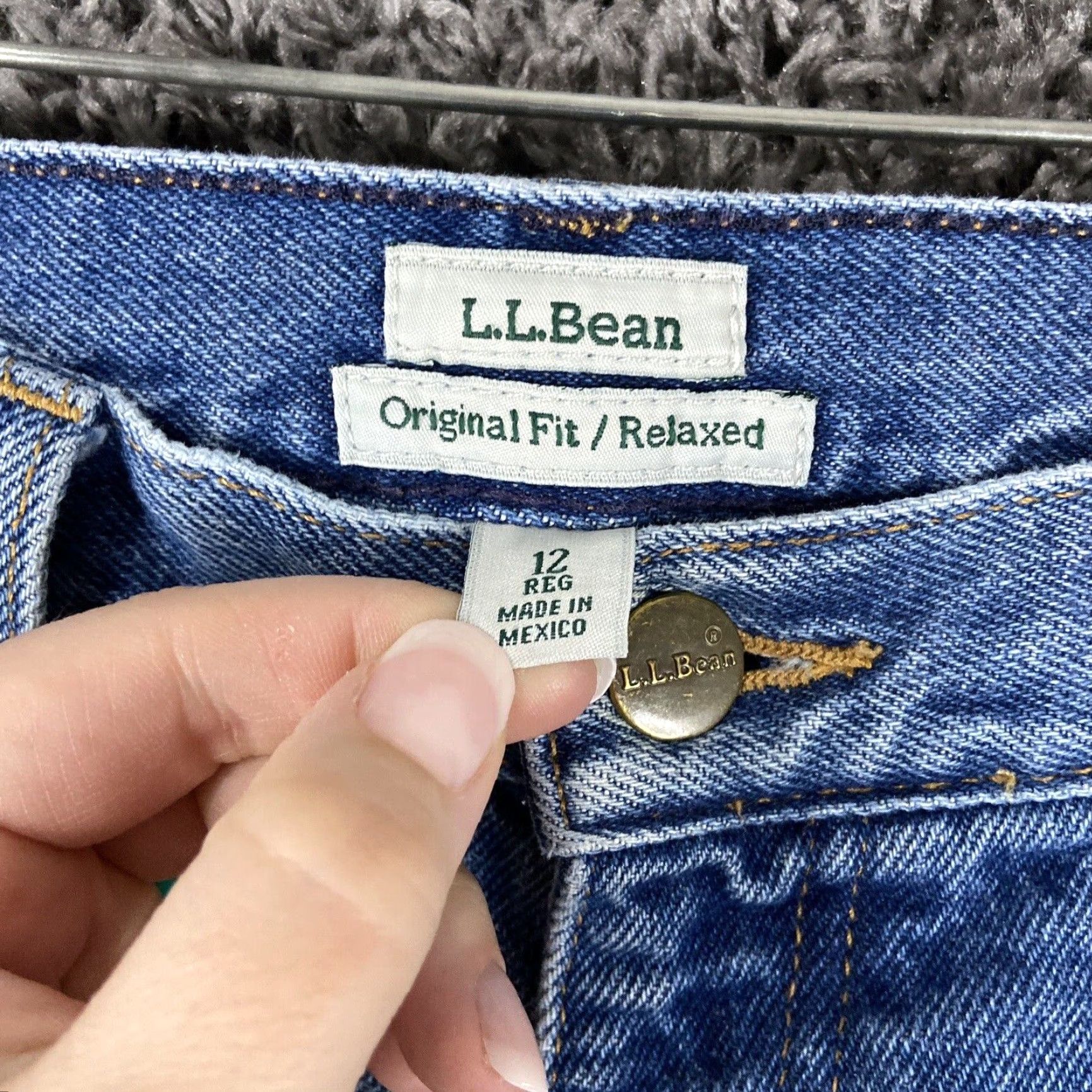 Vintage L.L. Bean Women's Relaxed Fit Lined Blue Jeans Size 12 Regular - Straight Style Size 34" / US 12 / IT 48 - 5 Thumbnail
