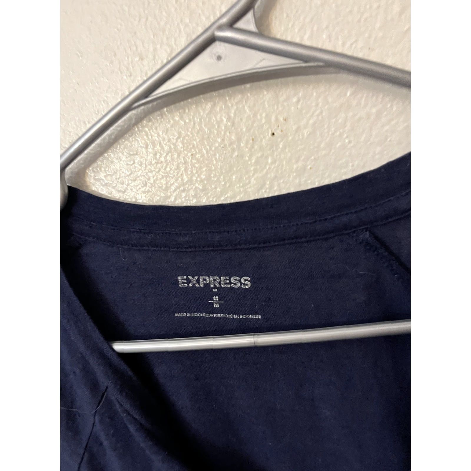 Express Express T-Shirt Mens M Blue Henley Logo Long Sleeve Casual T-Shirt Modern Basics US 90s 00s? Size US M / EU 48-50 / 2 - 2 Thumbnail