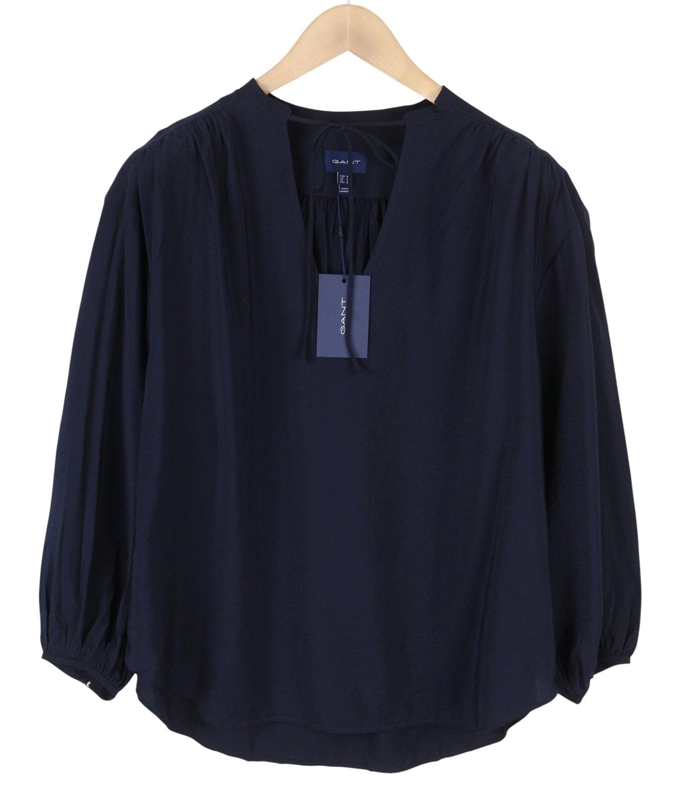 Gant POP OVER EU42 Classic Blue V-Neck Thin 3/4 Sleeves 87528 Size XL / US 12-14 / IT 48-50 - 3 Thumbnail