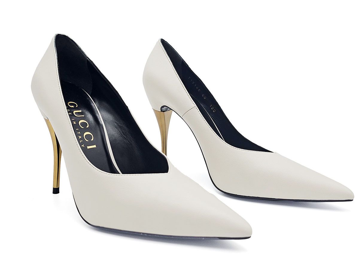 Gucci Gucci Priscilla White Leather High Heel Pumps 40 US 10 Size US 10 / IT 40 - 6 Thumbnail
