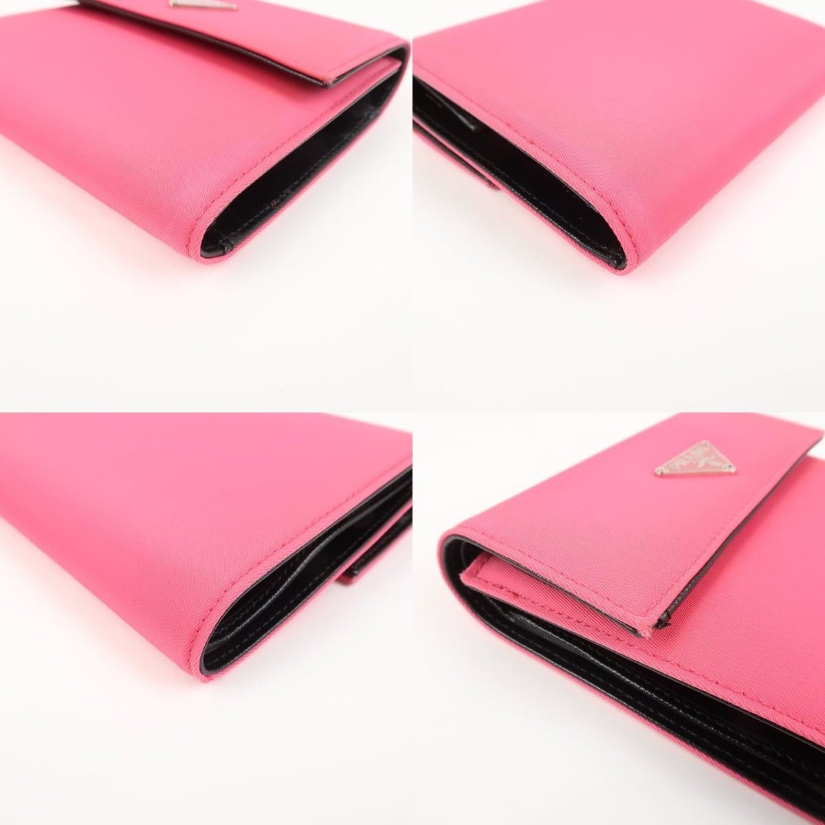 Prada Prada Tessuto Nylon Compact Wallet Pink Size ONE SIZE - 4 Thumbnail
