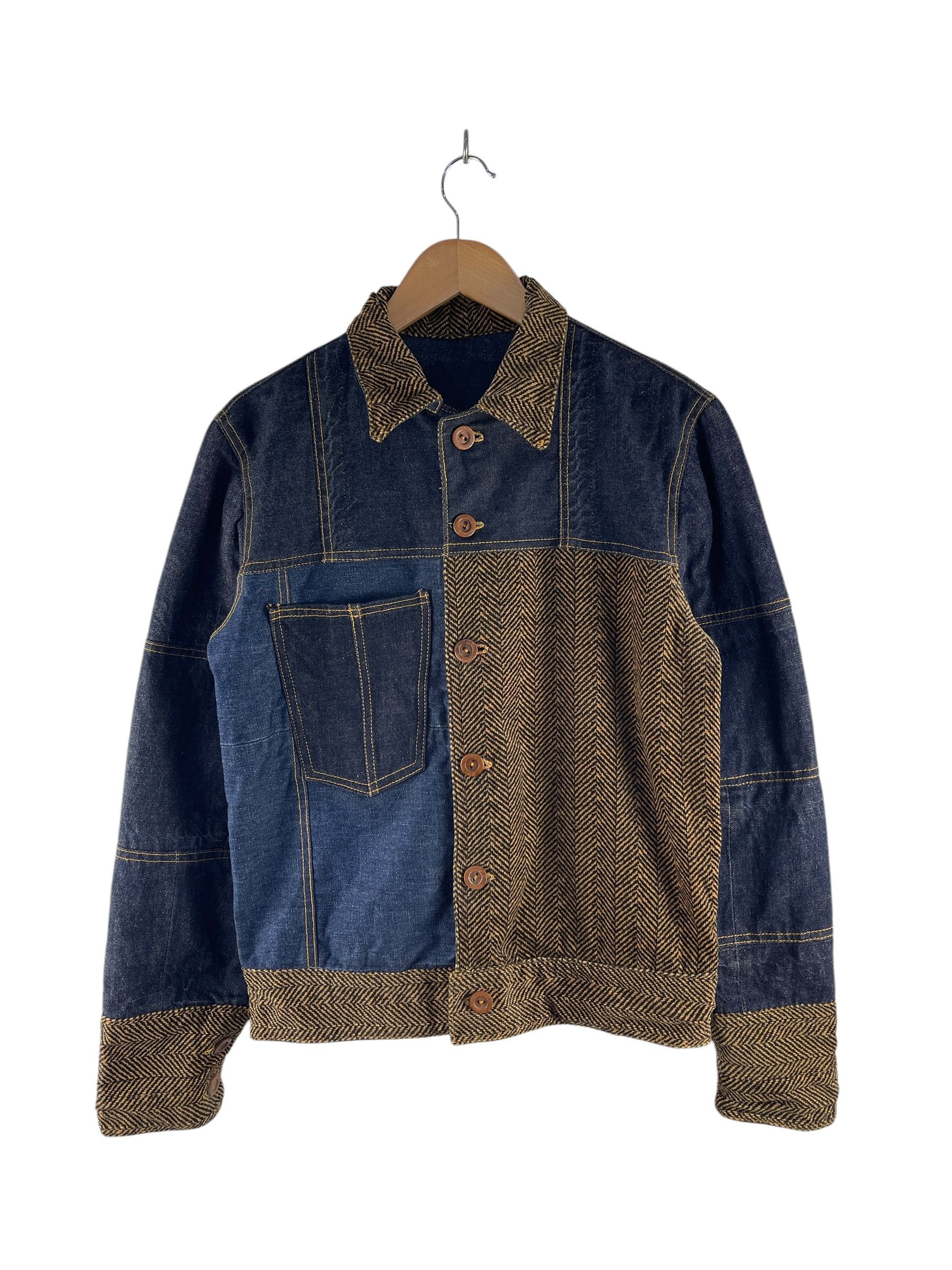 Japanese Brand Japanese Denim Patchwork Reversible Denim Jacket Size US S / EU 44-46 / 1 - 1 Thumbnail