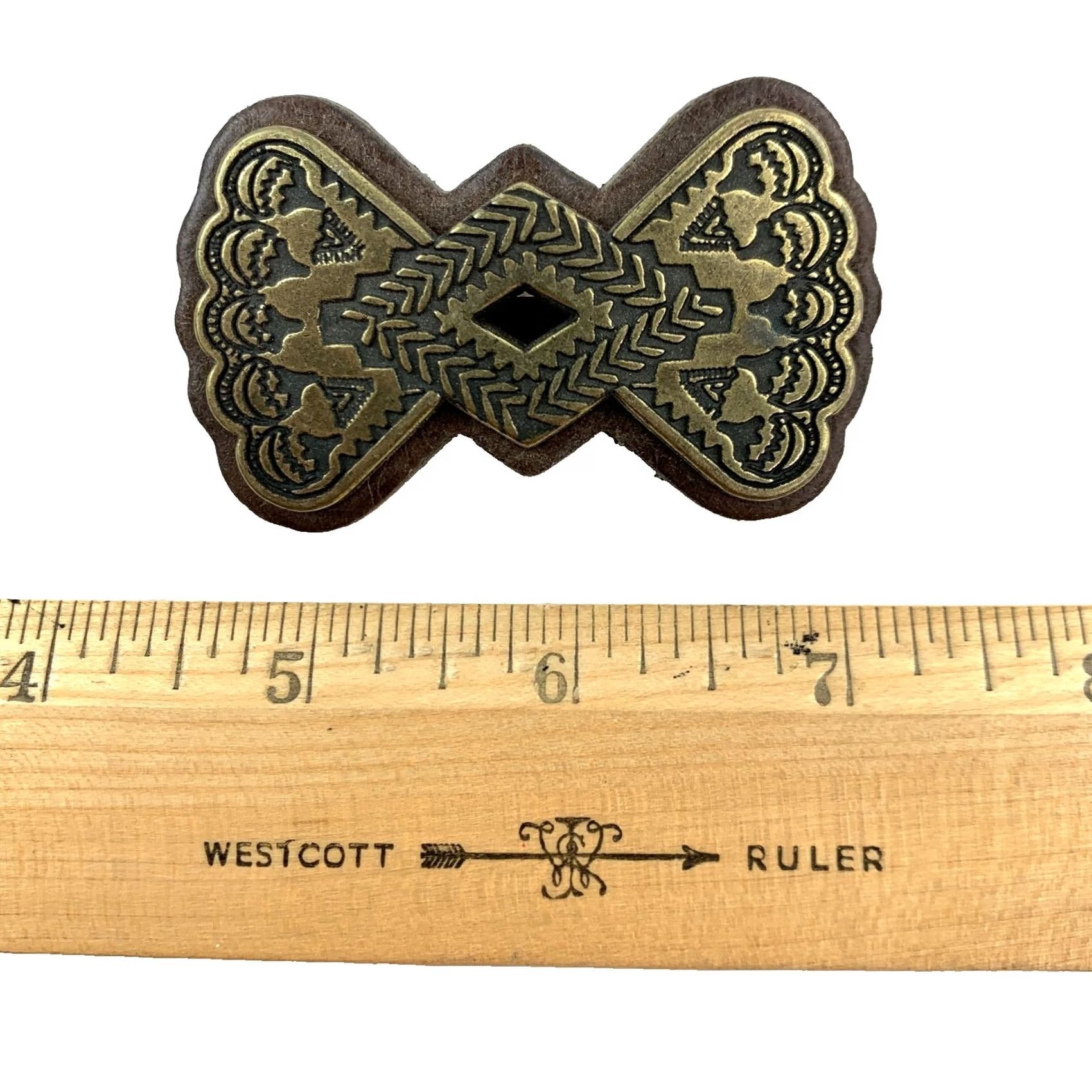 Native VINTAGE Native Leather Belt Buckle Piece Needs Repair DIY Western Buckle Men Metal Size ONE SIZE - 5 Thumbnail