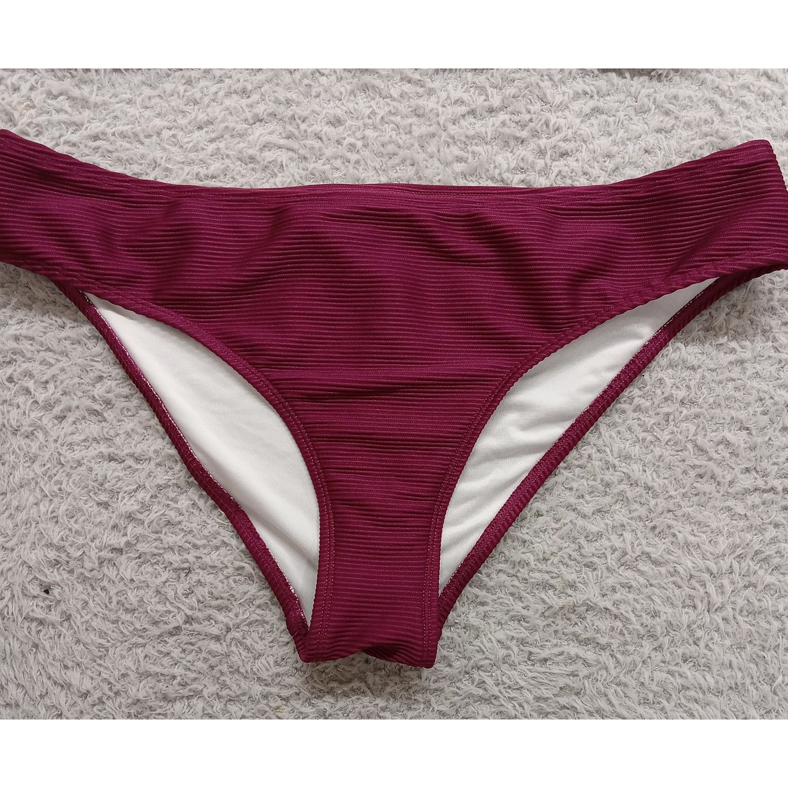 & Other Stories Cupshe 2Pc Swimwear Women's L Ribbed Adjustable Burgundy Size ONE SIZE - 4 Thumbnail