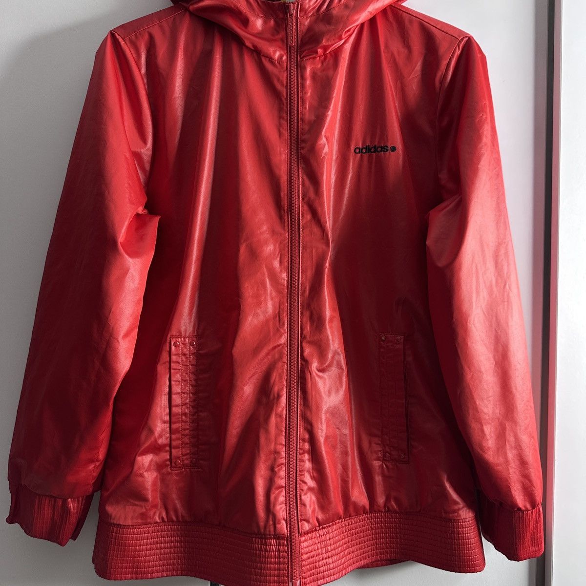 Adidas Vintage Adidas Neo Label Red Windbreaker Jacket Size S / US 4 / IT 40 - 3 Thumbnail