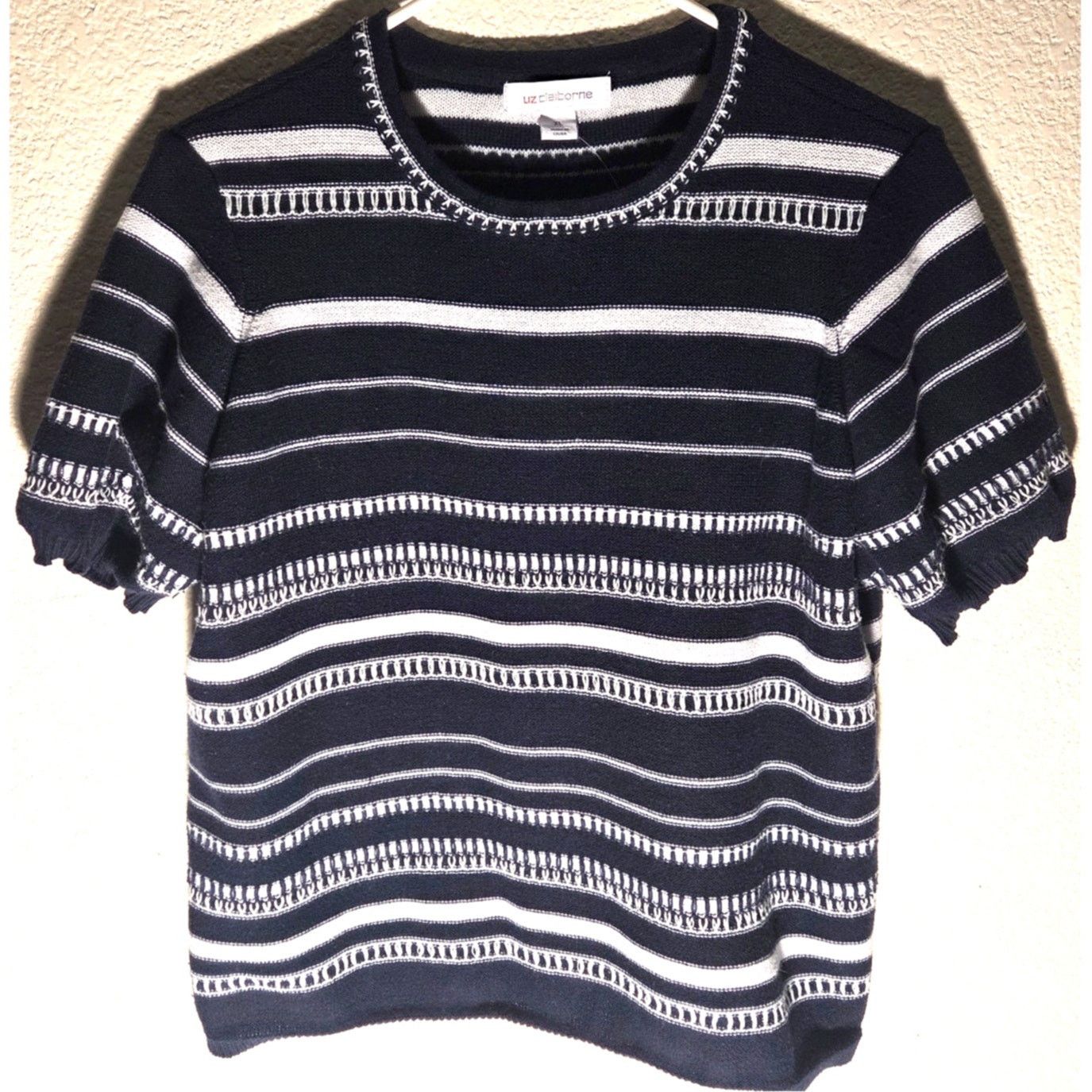 Liz Claiborne Liz Claiborne Black and White Striped Sweater XL Size XL / US 12-14 / IT 48-50 - 5 Thumbnail