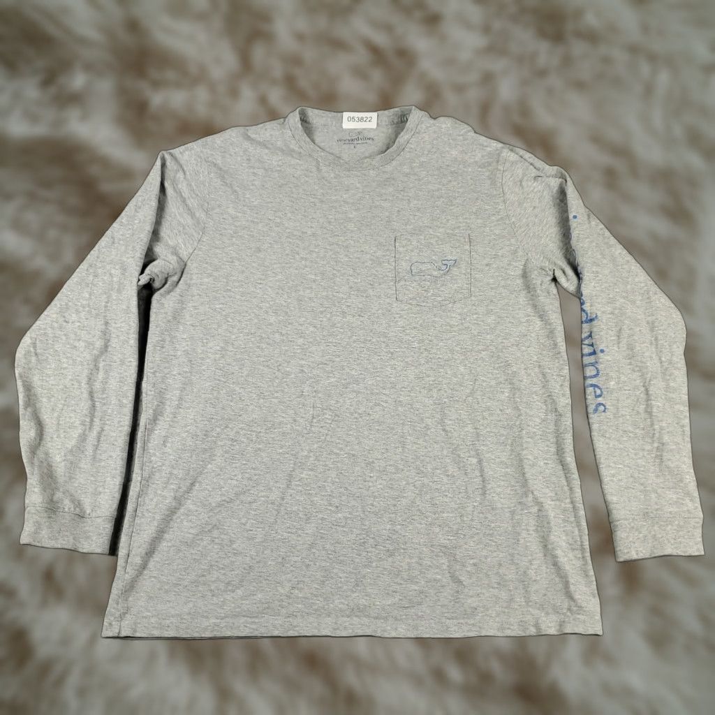 Vineyard Vines VINEYARD VINES Long Sleeve T-Shirt Mens Large Gray Whale Casual Classic Modern Size US L / EU 52-54 / 3 - 1 Thumbnail