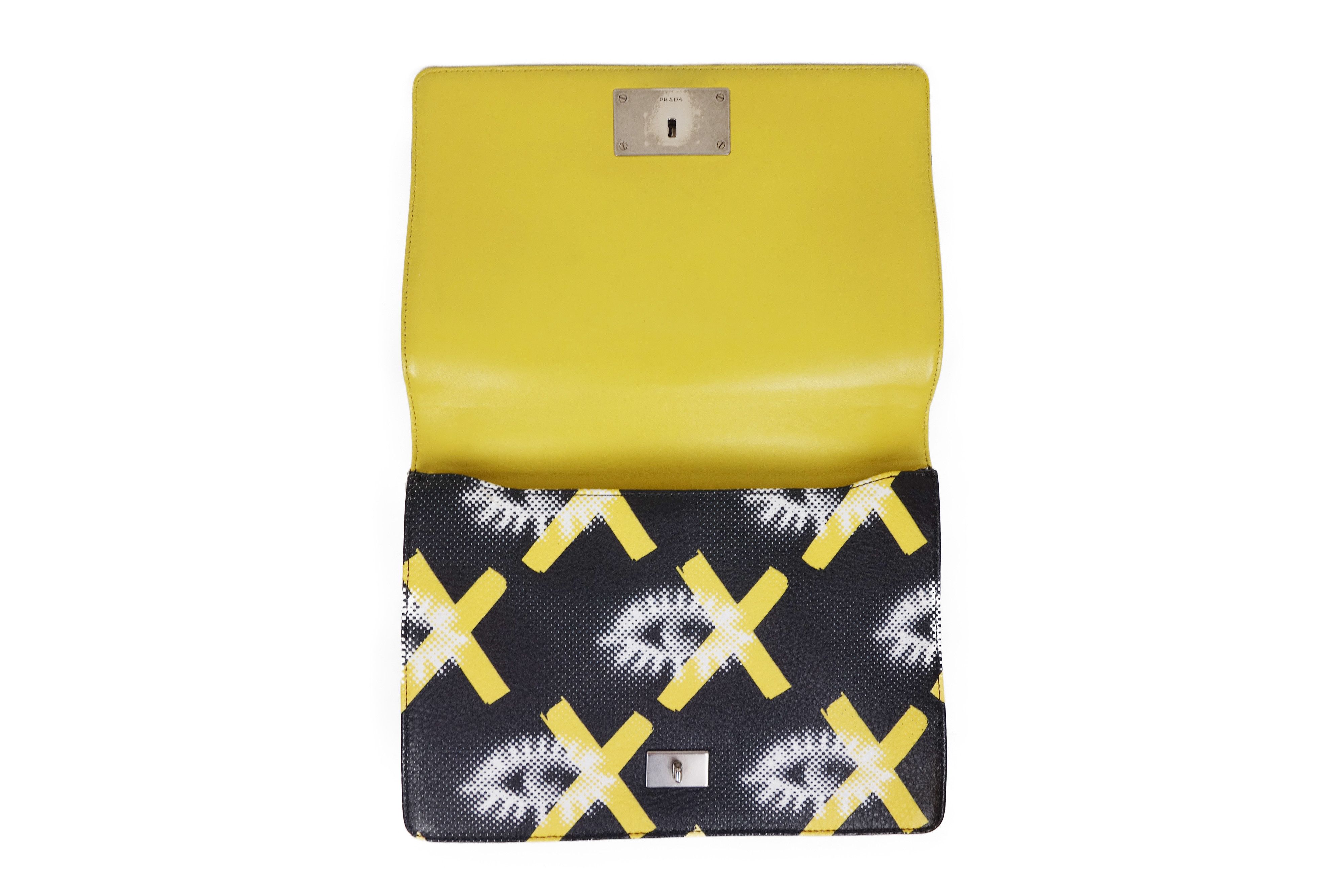 Prada Prada Eyes Print Vitello Daino Lock Flap Bag 2016 Leather Size ONE SIZE - 12 Thumbnail