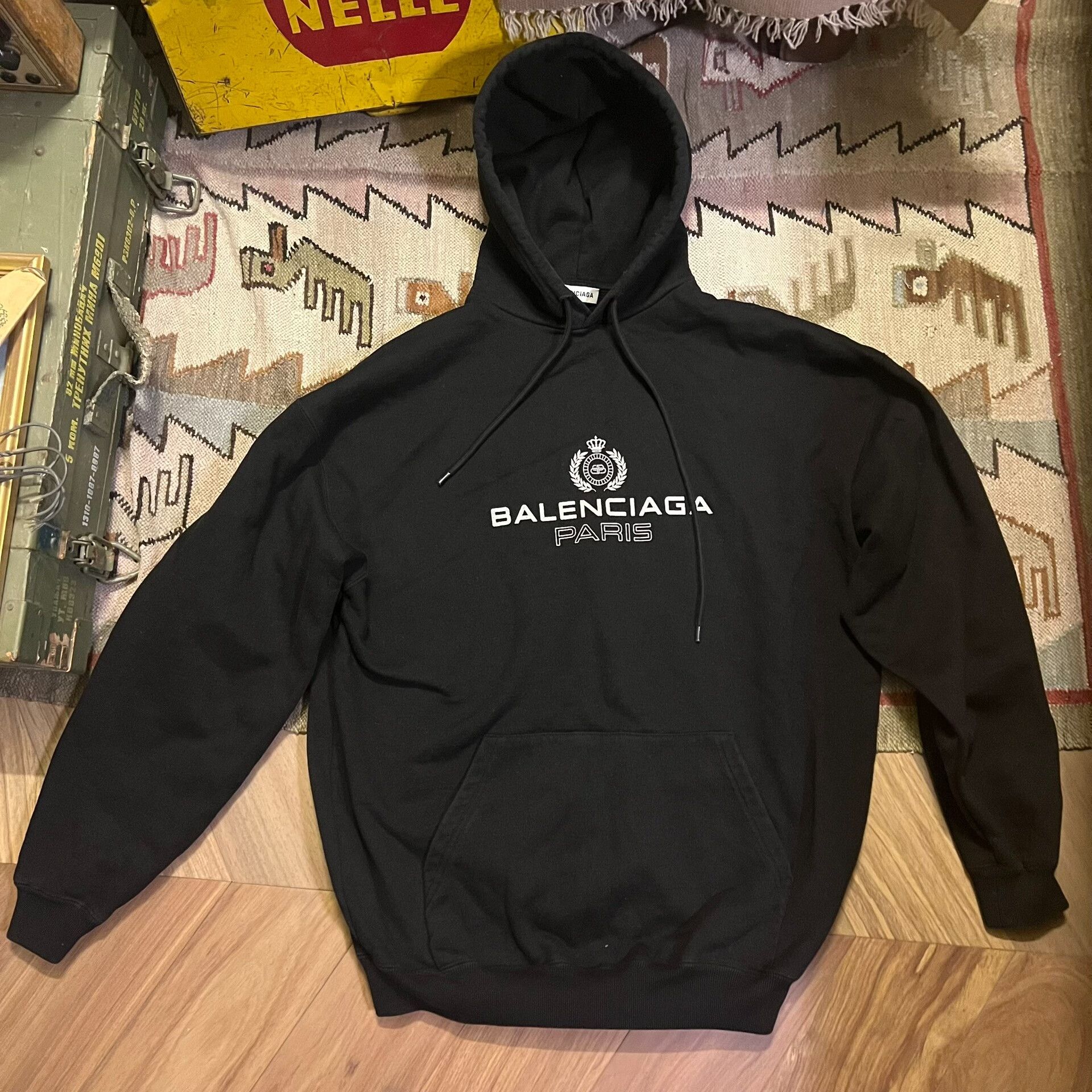Balenciaga Balenciaga Hooded Sweatshirt in Black Size US M / EU 48-50 / 2 - 1 Thumbnail