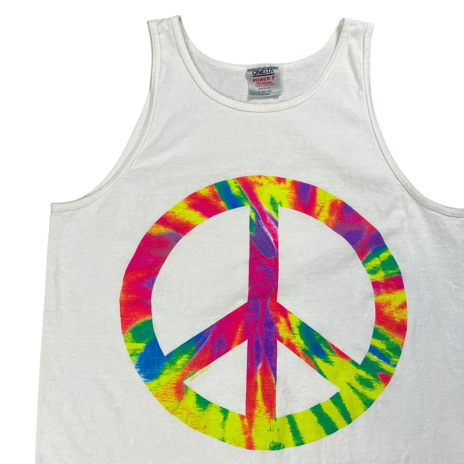 Vintage Vintage 90s Peace sign hippie tie dye tank top (M) Size US M / EU 48-50 / 2 - 3 Thumbnail