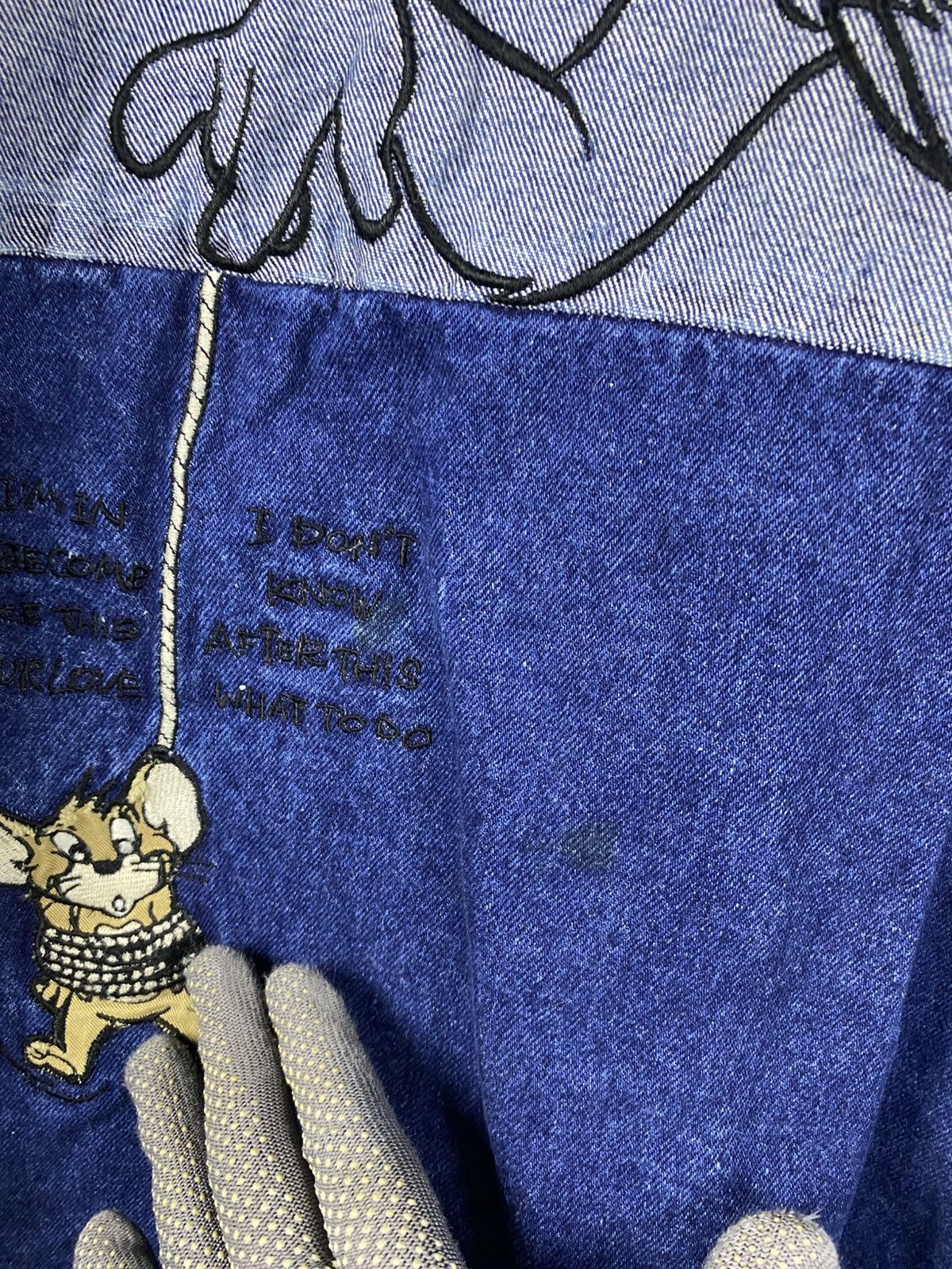 Vintage Vintage Tom & Jerry Two Tone Denim Embroidery Jacket Cartoon Size US L / EU 52-54 / 3 - 15 Thumbnail