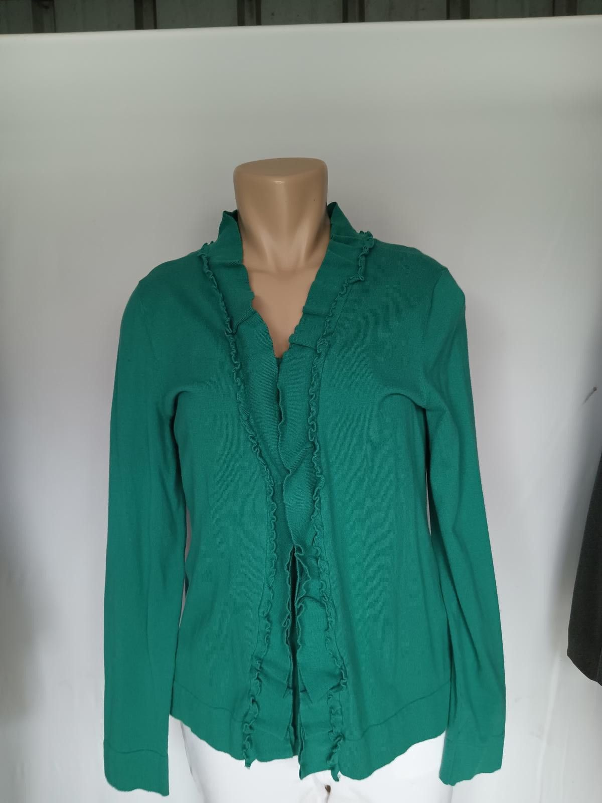 Designer Chic Green Button-Up Cardigan Set Jones NY Size L / US 10 / IT 46 - 1 Thumbnail