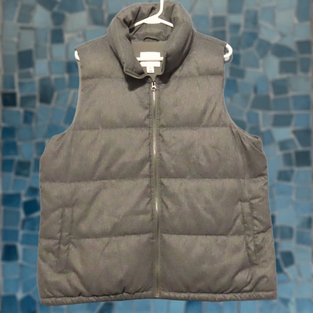 Old Navy Old Navy Men XL Vest Full Zip Textured Heather Gray Puffer Vest Size US XL / EU 56 / 4 - 1 Thumbnail
