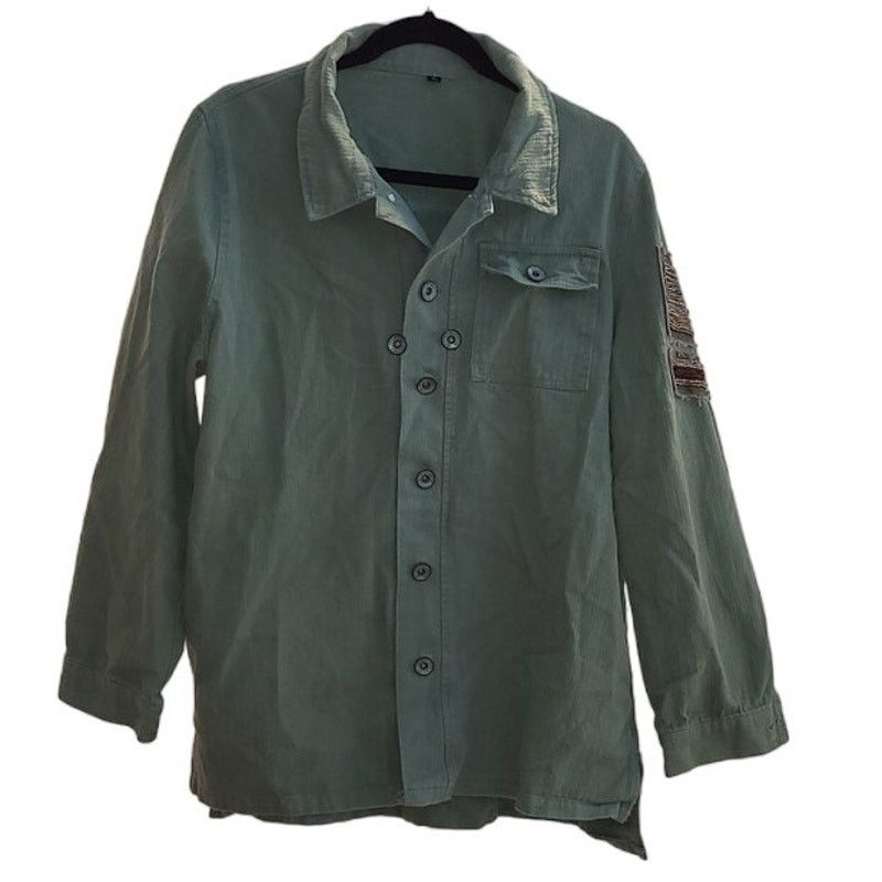 Other Olive Green Army Military Jacket with Patch Detail Size XL Size XL / US 12-14 / IT 48-50 - 1 Thumbnail