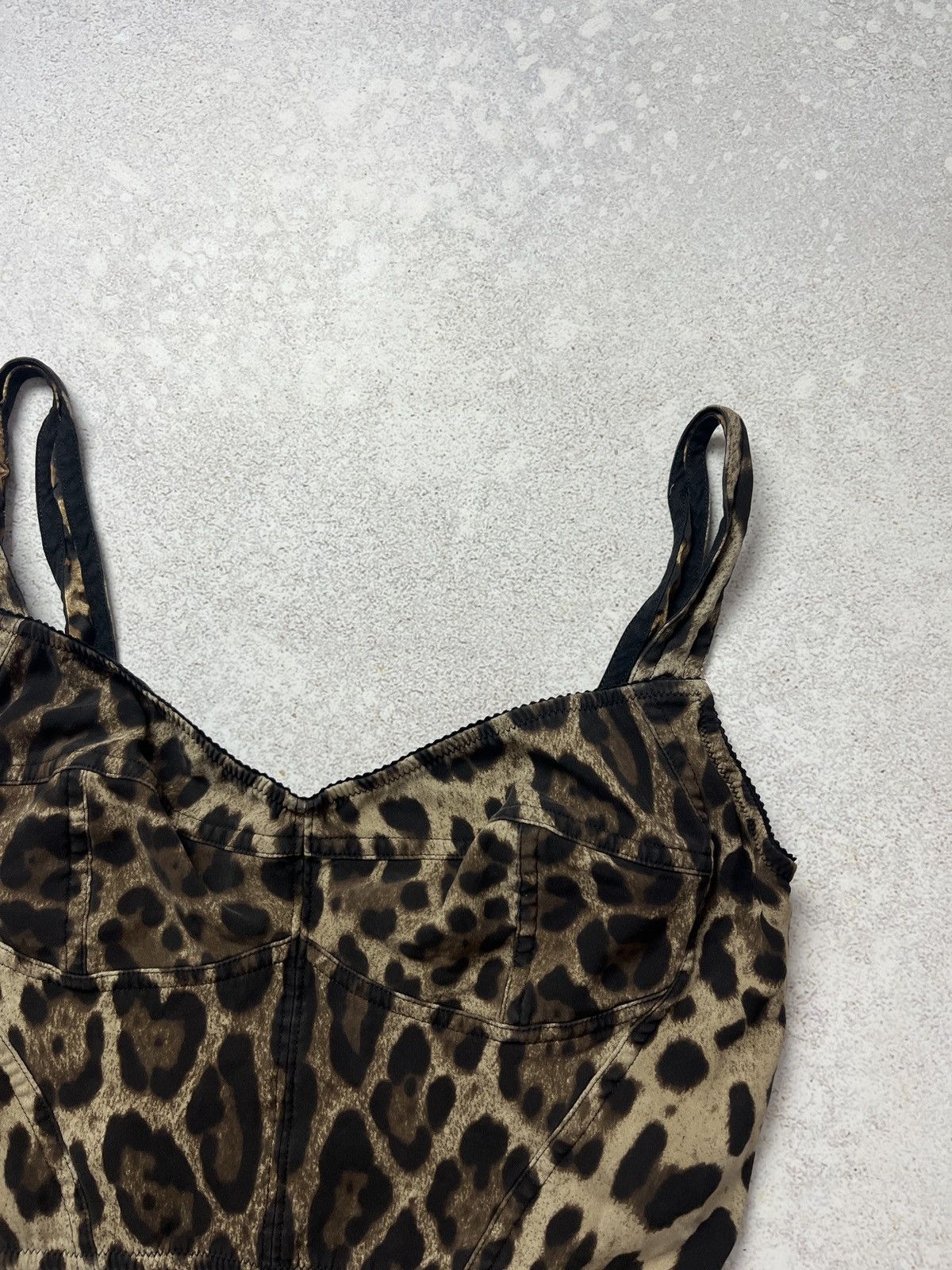 Dolce & Gabbana Dolce & Gabbana Leopard-print Charmeuse Bustier Top Size S Size S / US 4 / IT 40 - 2 Thumbnail