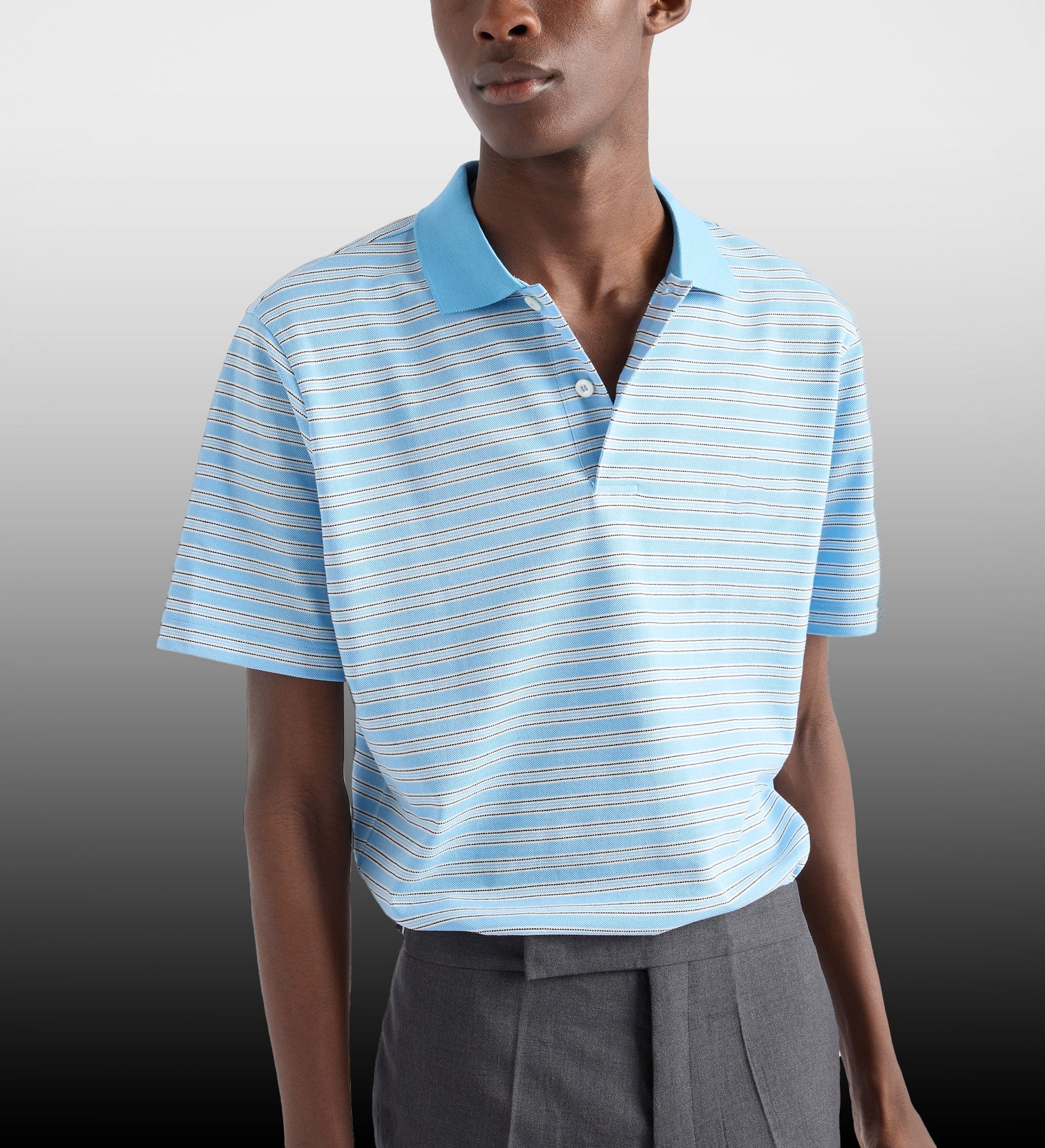 Designer × The Unbranded Brand Light Blue Cotton Polo Shirt – Classic Fit Size US M / EU 48-50 / 2 - 5 Thumbnail