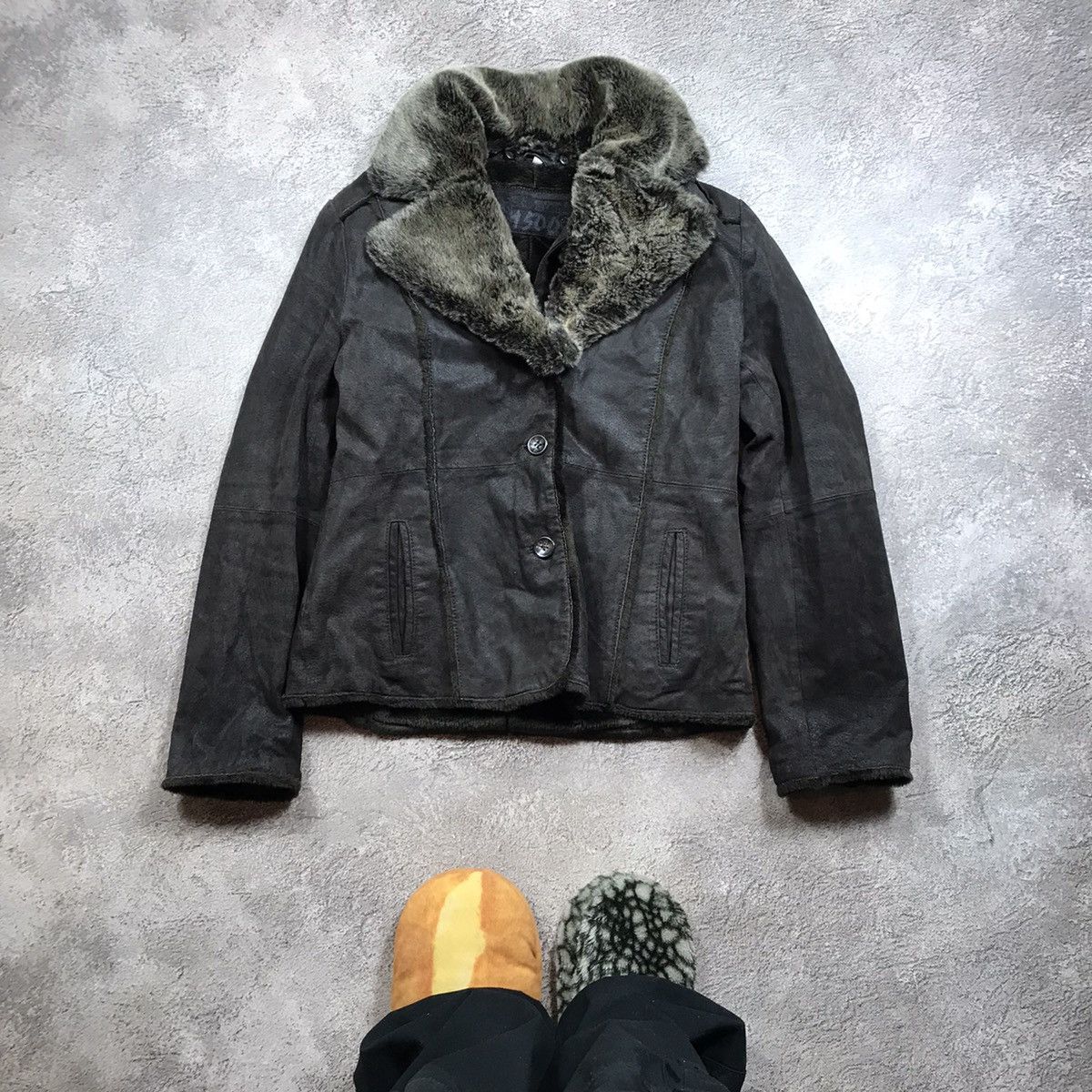 Vintage Vintage Y2K Faded Black Quilted Jacket Grunge Streetwear L Size L / US 10 / IT 46 - 1 Thumbnail